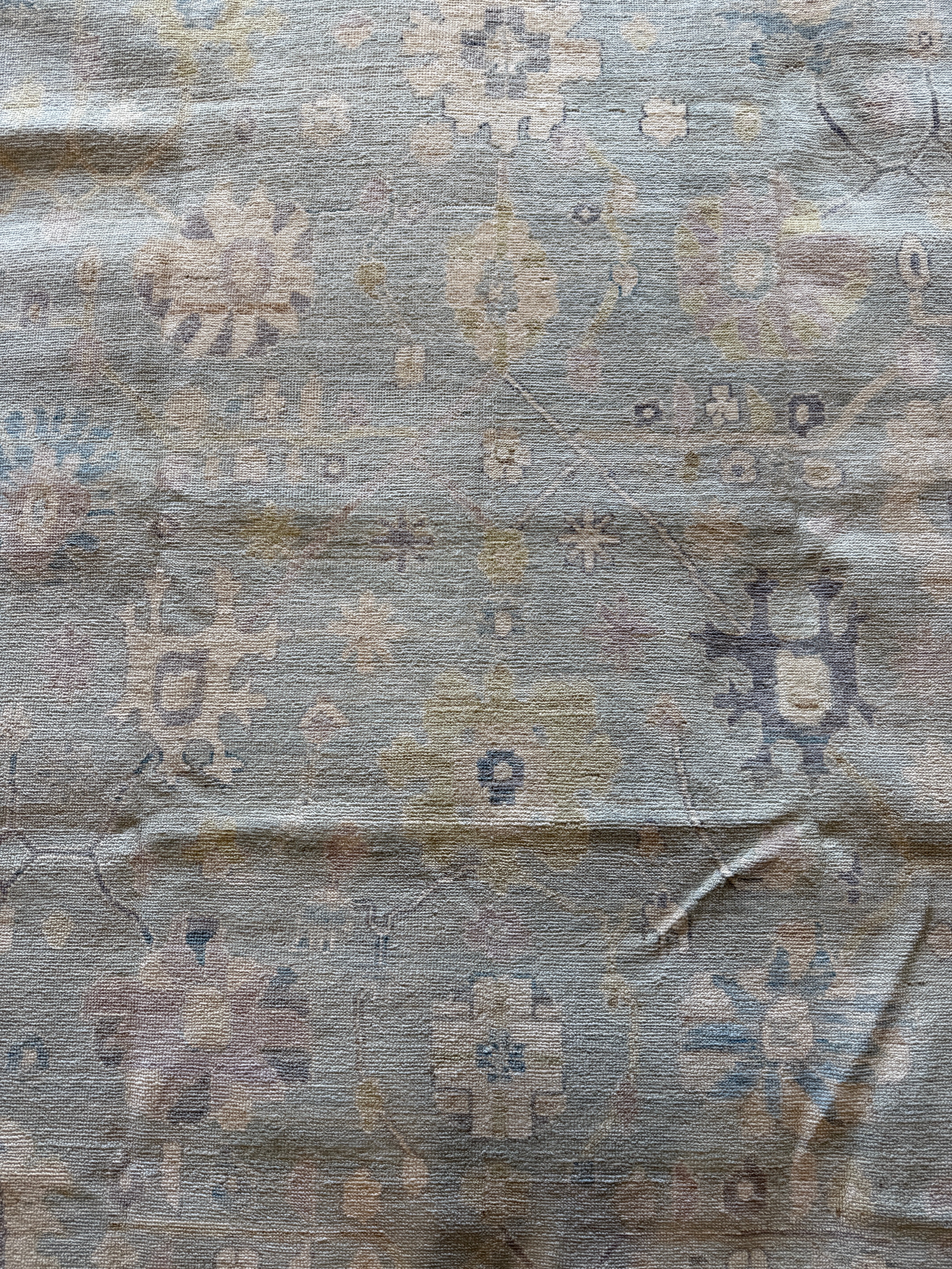 Dre's wife 8.1x9.10 Blue Hand-Knotted Whitewashed Oushak