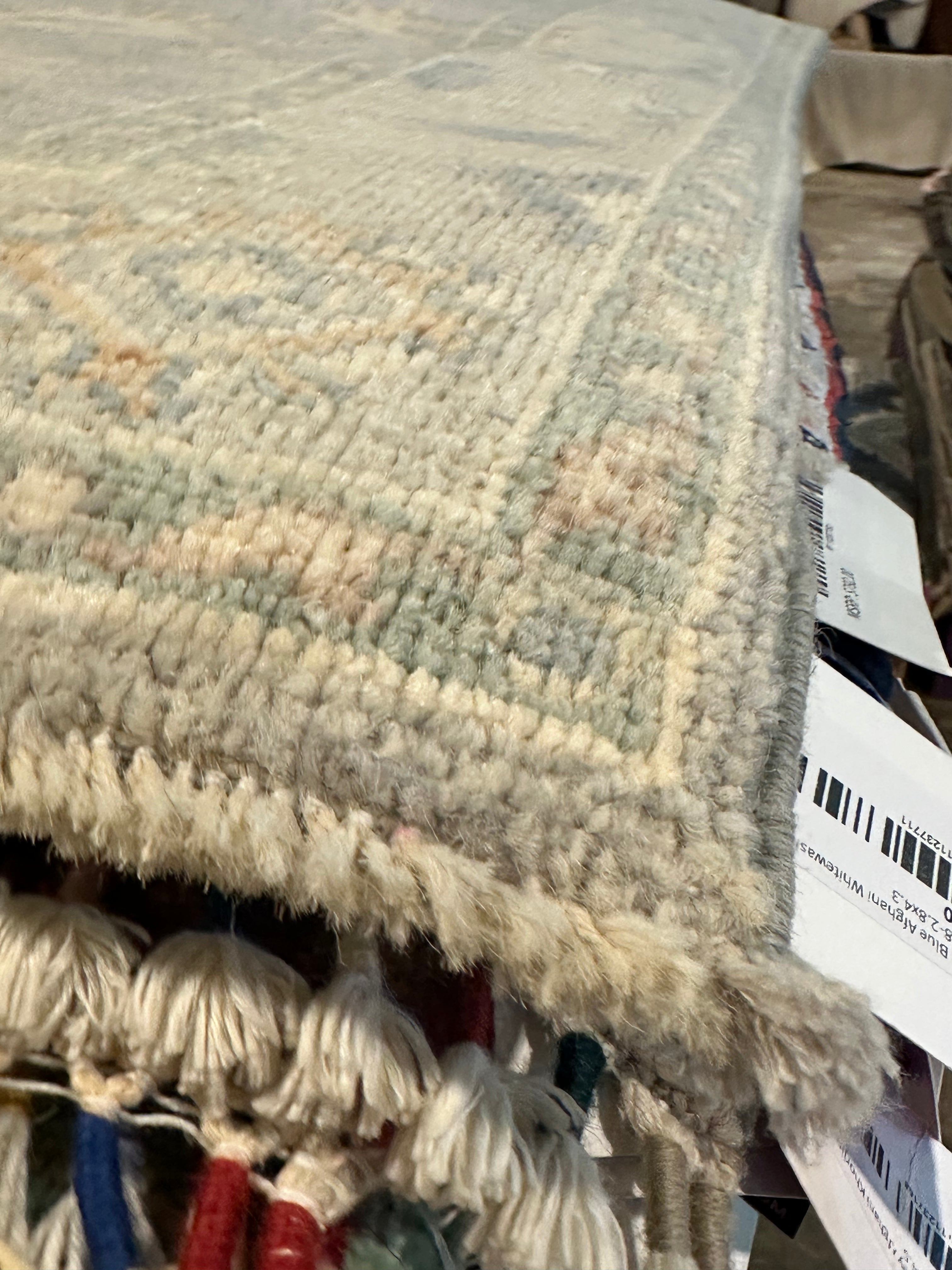 Julia Lea Wolov 3.3x4.10 Blue Afghani Whitewashed Oushak