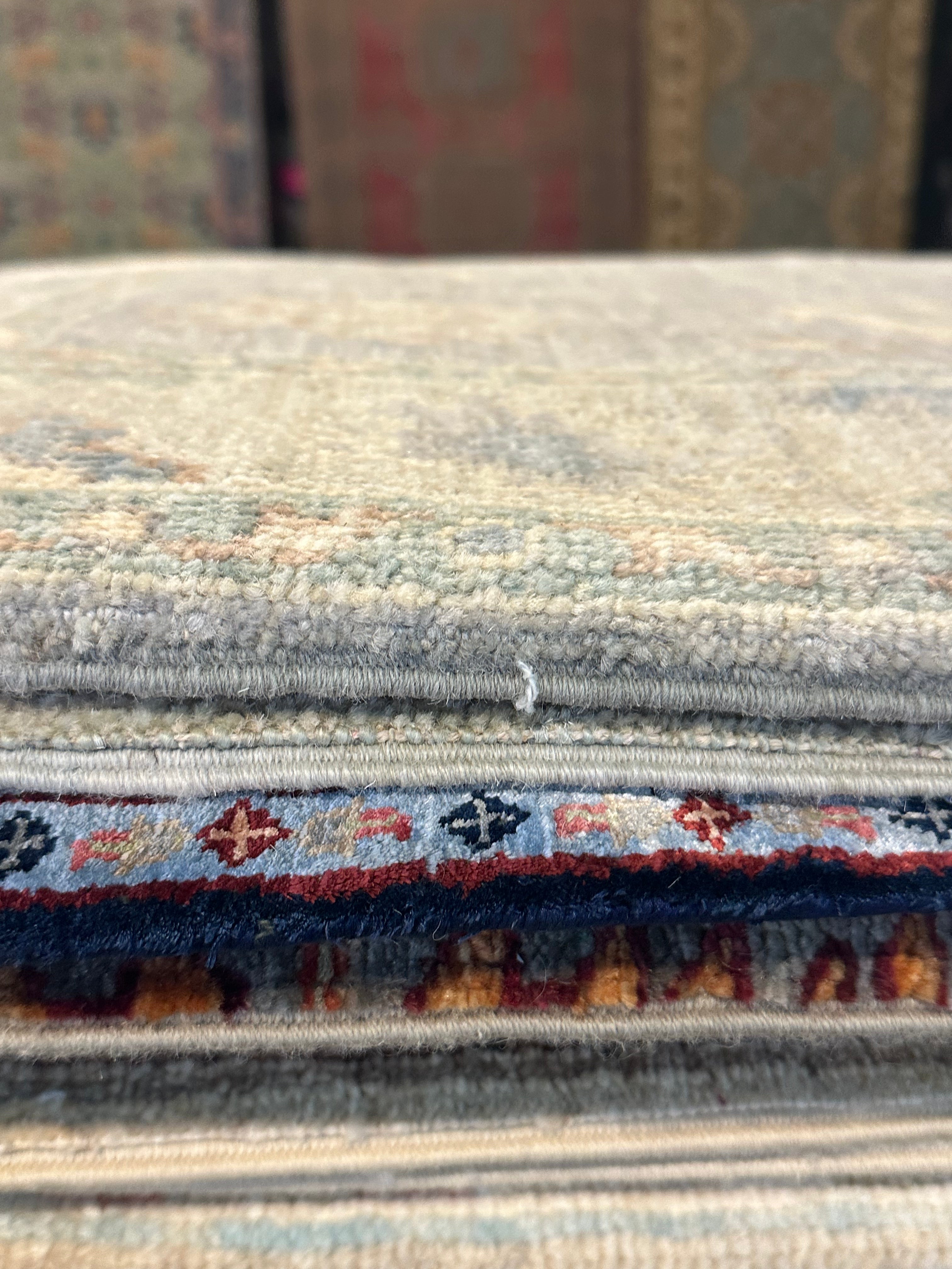 Julia Lea Wolov 3.3x4.10 Blue Afghani Whitewashed Oushak
