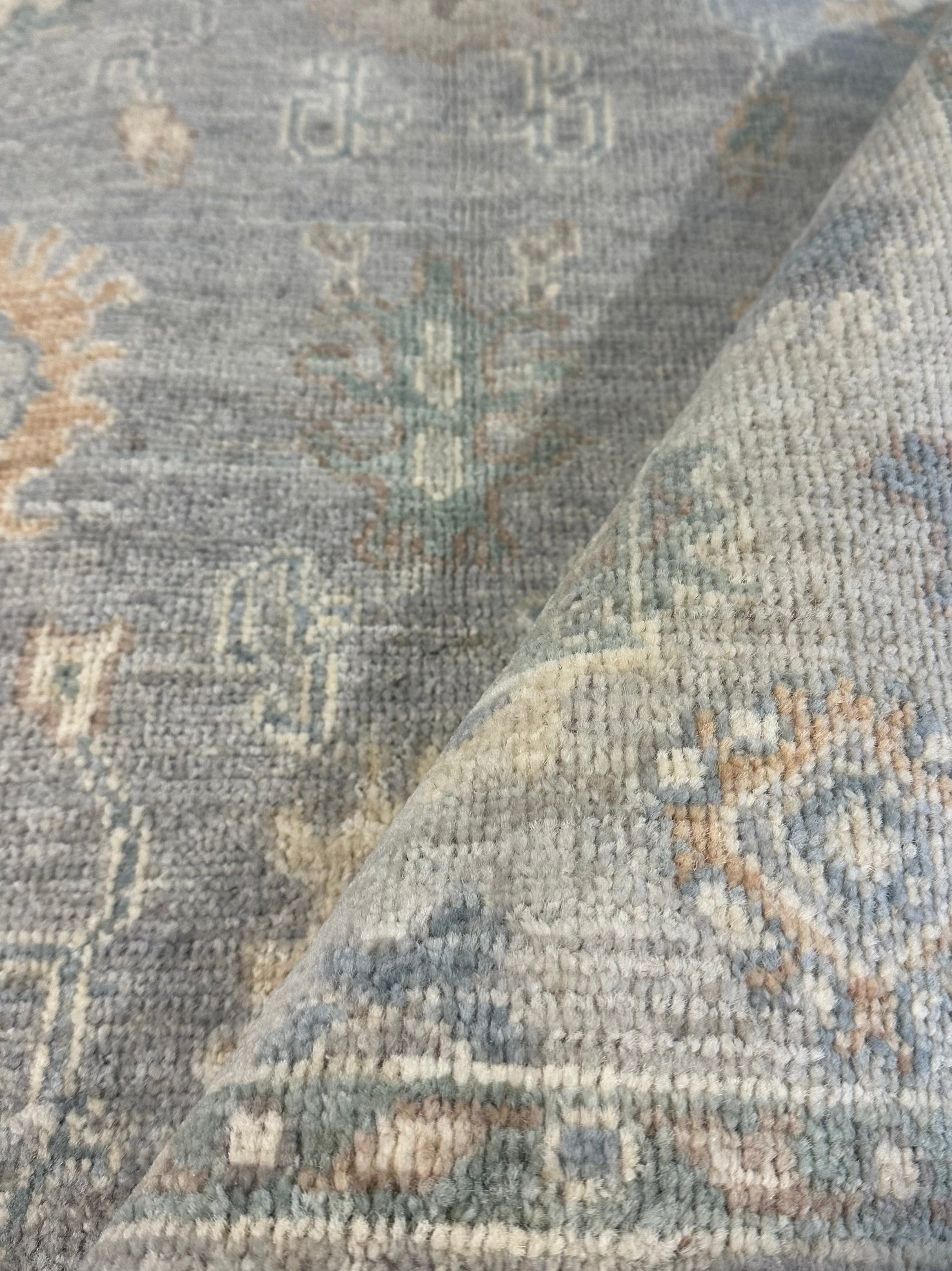 Julia Lea Wolov 3.3x4.10 Blue Afghani Whitewashed Oushak