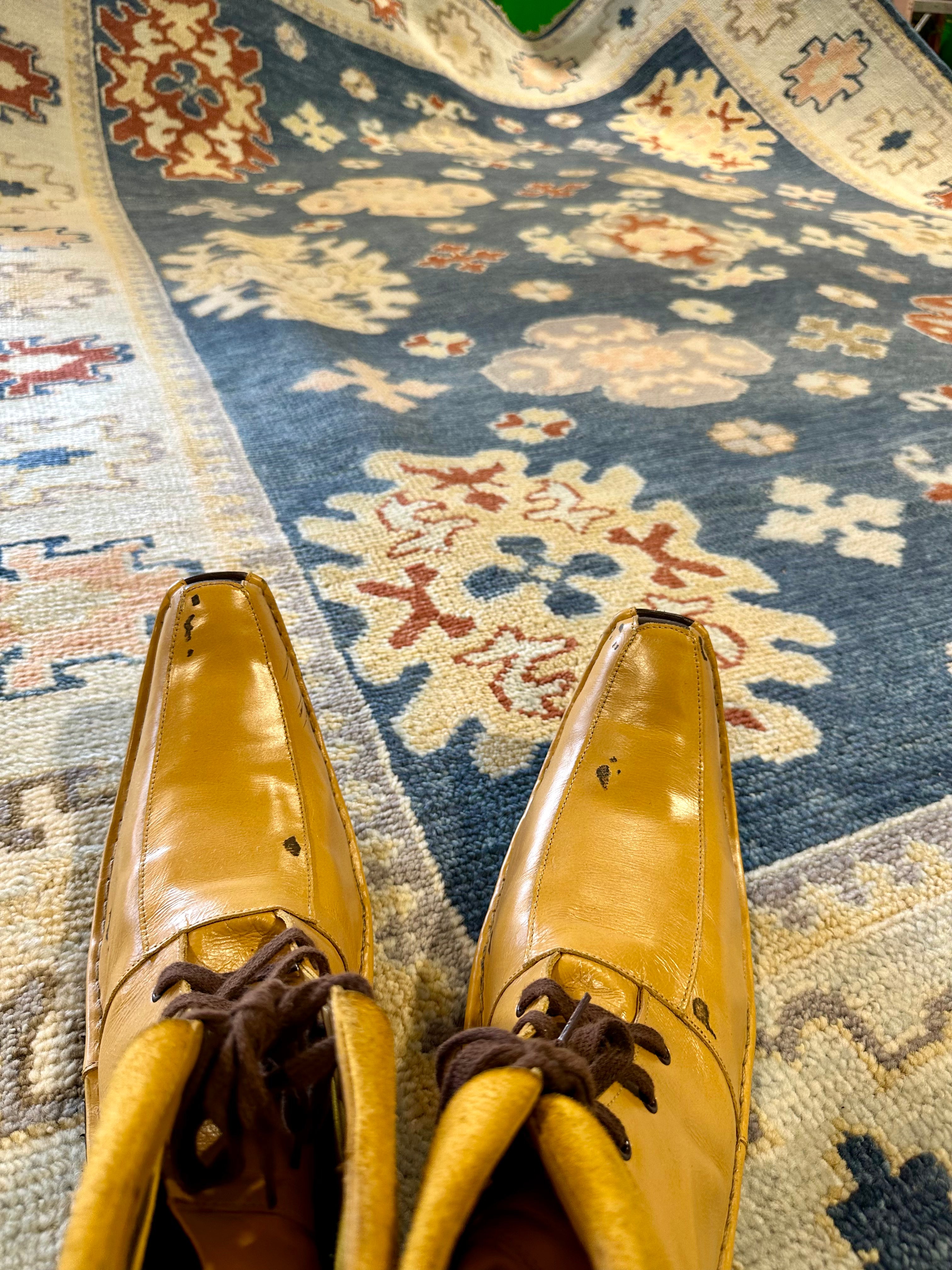 Cayla 8x10 Blue and Silver Hand-Knotted Oushak Rug