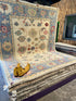 Nova  8x10 Ivory and Blue Hand-Knotted Oushak Rug
