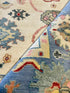Nova  8x10 Ivory and Blue Hand-Knotted Oushak Rug