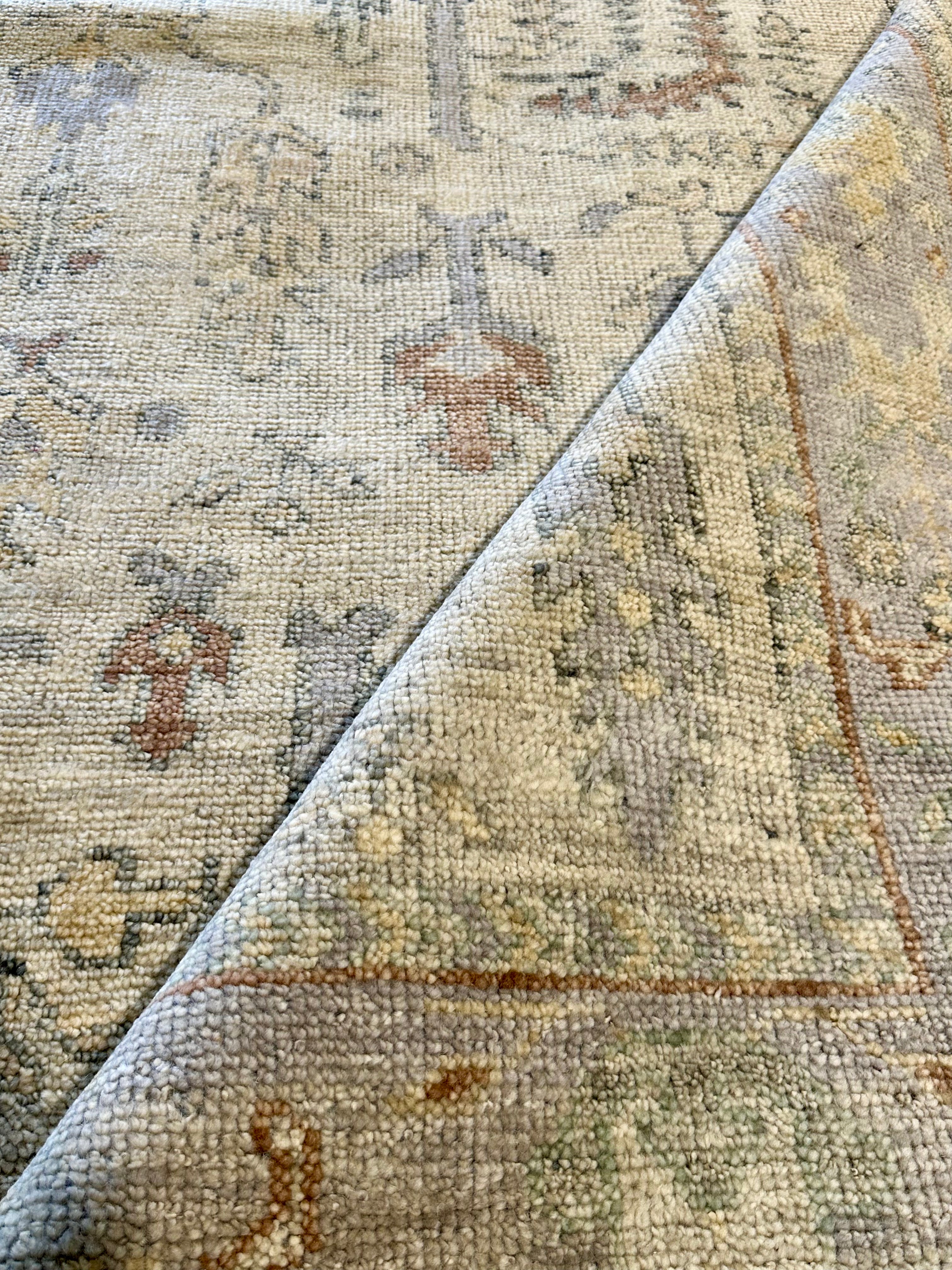 Alejandra 8x10 Grey and Violet Hand-Knotted Oushak Rug