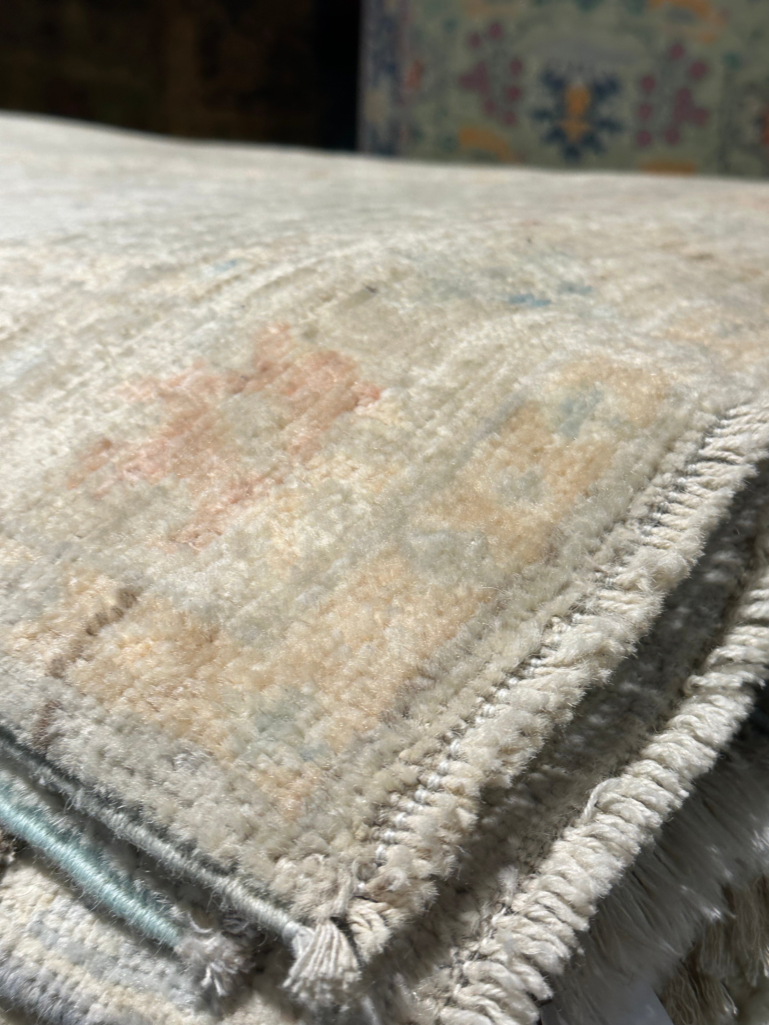 Bridget Marquardt 2.11x13.06 Cream Afghani Whitewashed Oushak