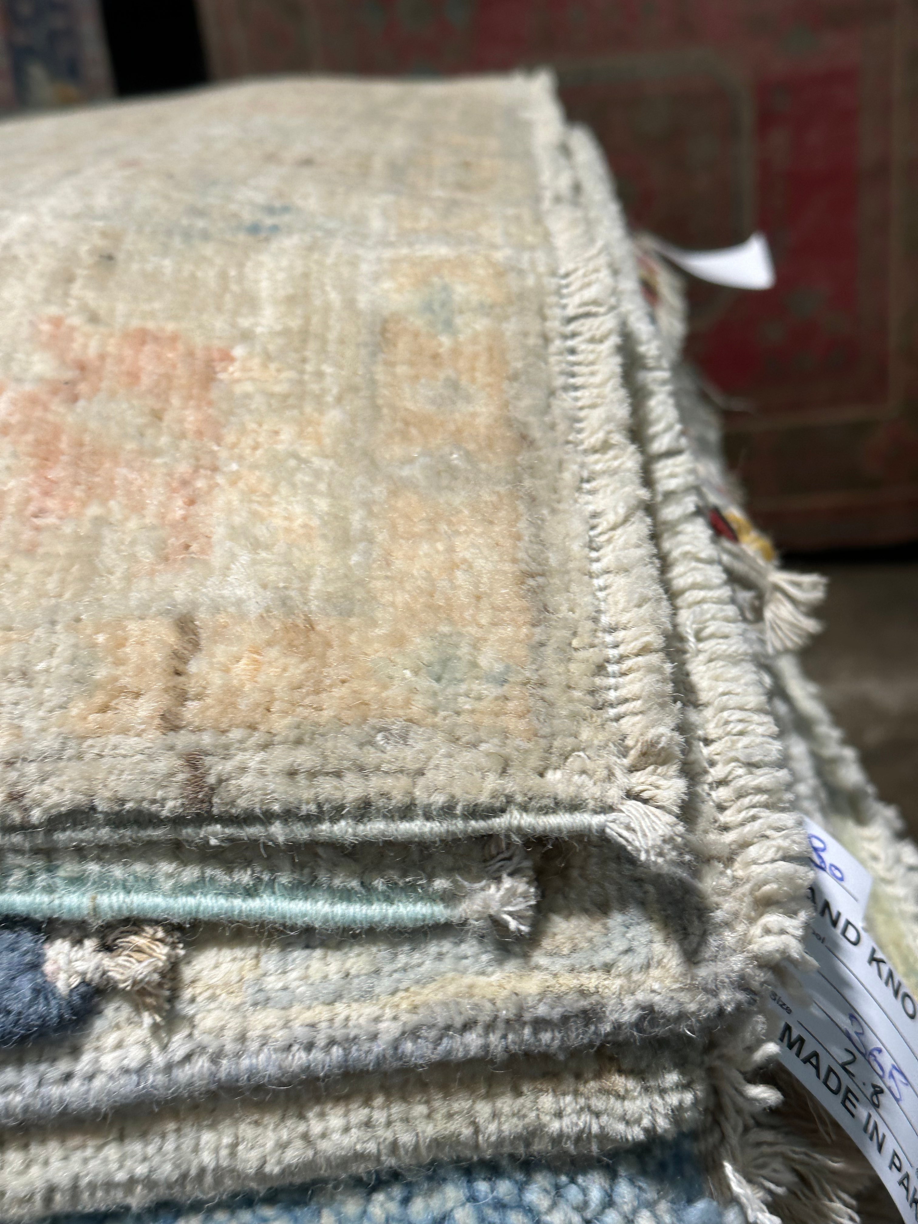 Bridget Marquardt 2.11x13.06 Cream Afghani Whitewashed Oushak