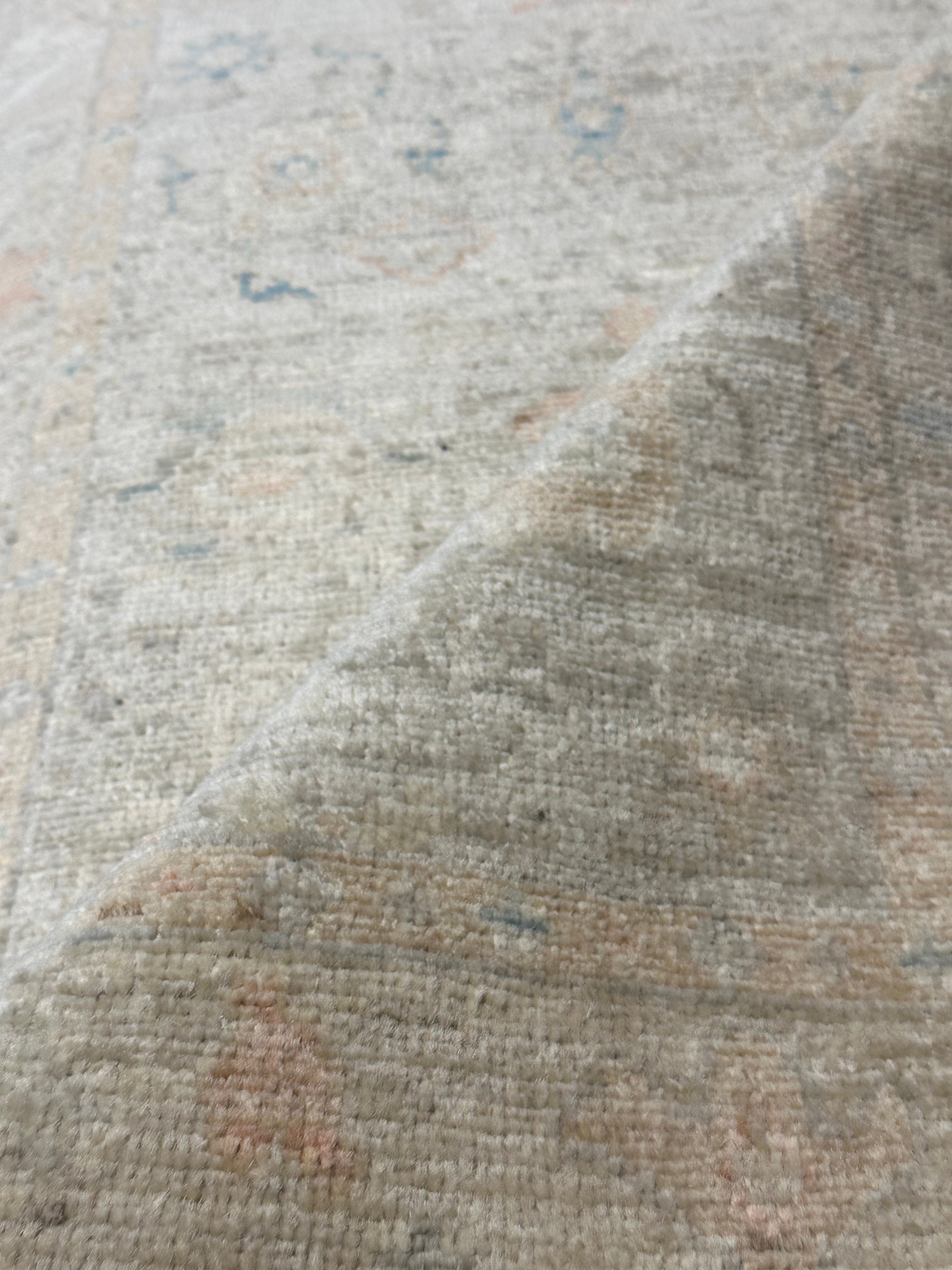 Bridget Marquardt 2.11x13.06 Cream Afghani Whitewashed Oushak