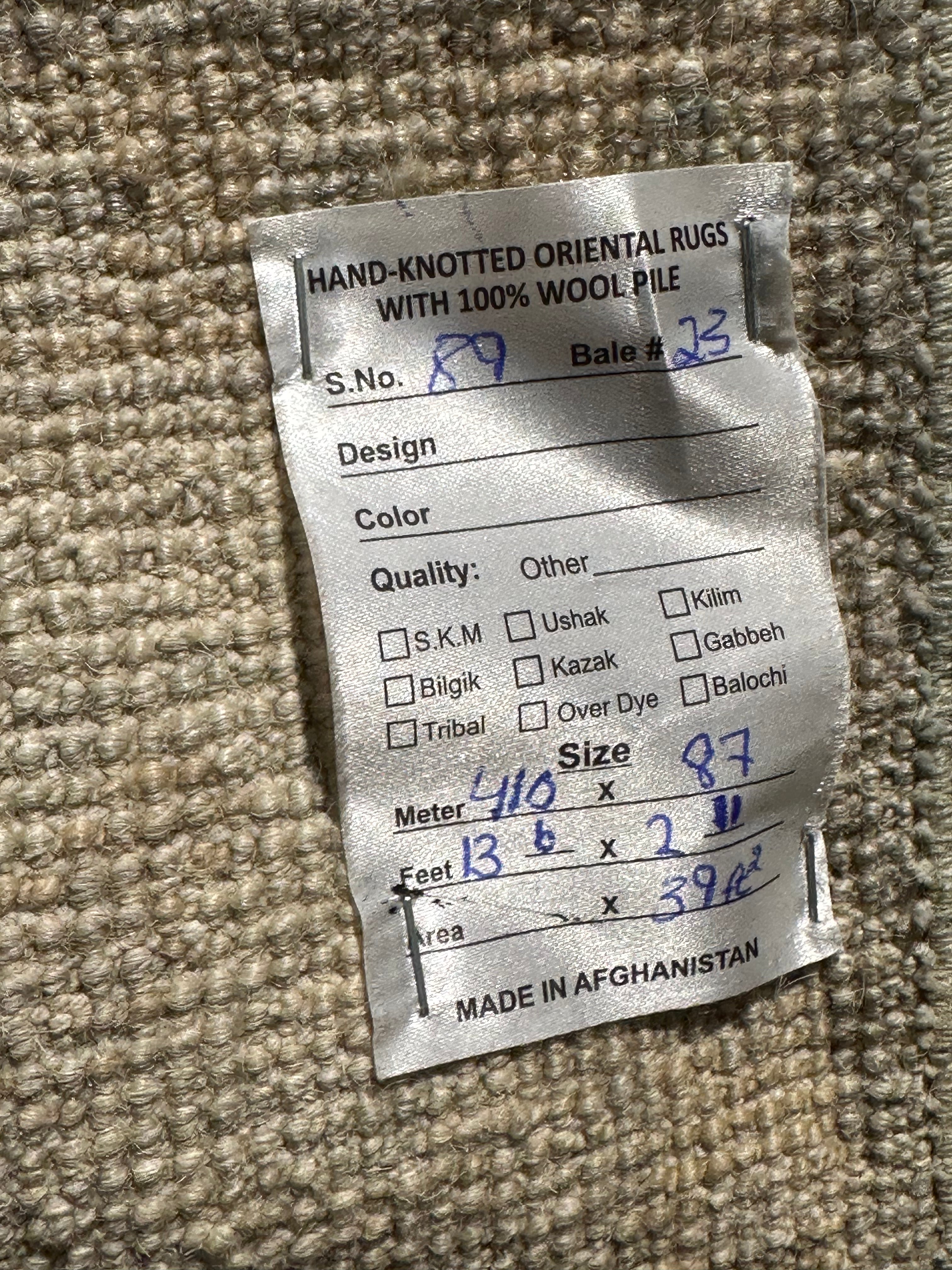 Bridget Marquardt 2.11x13.06 Cream Afghani Whitewashed Oushak
