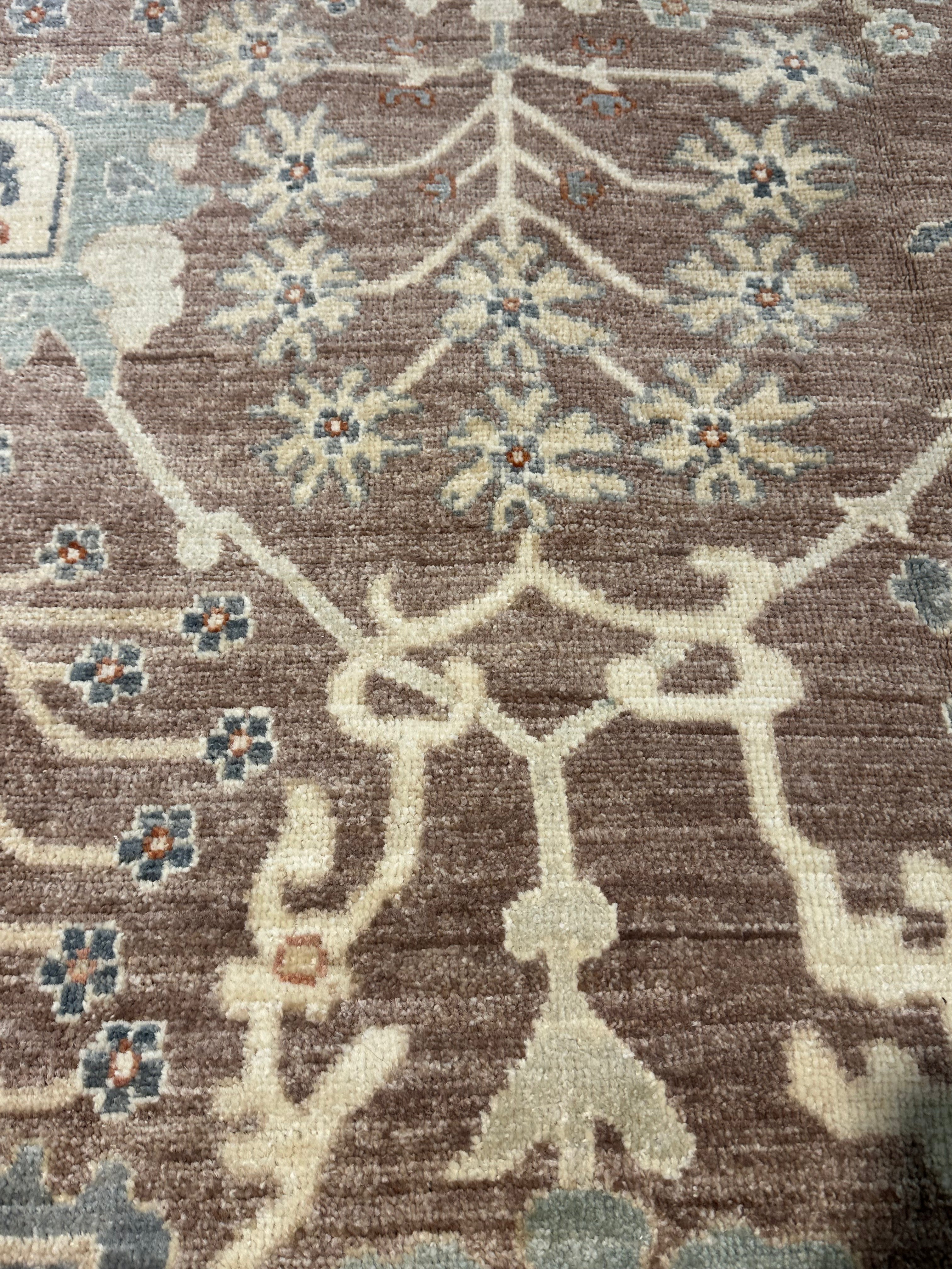 Meg Hyatt Snow 6.2x9 Brown Afghani Whitewashed Oushak