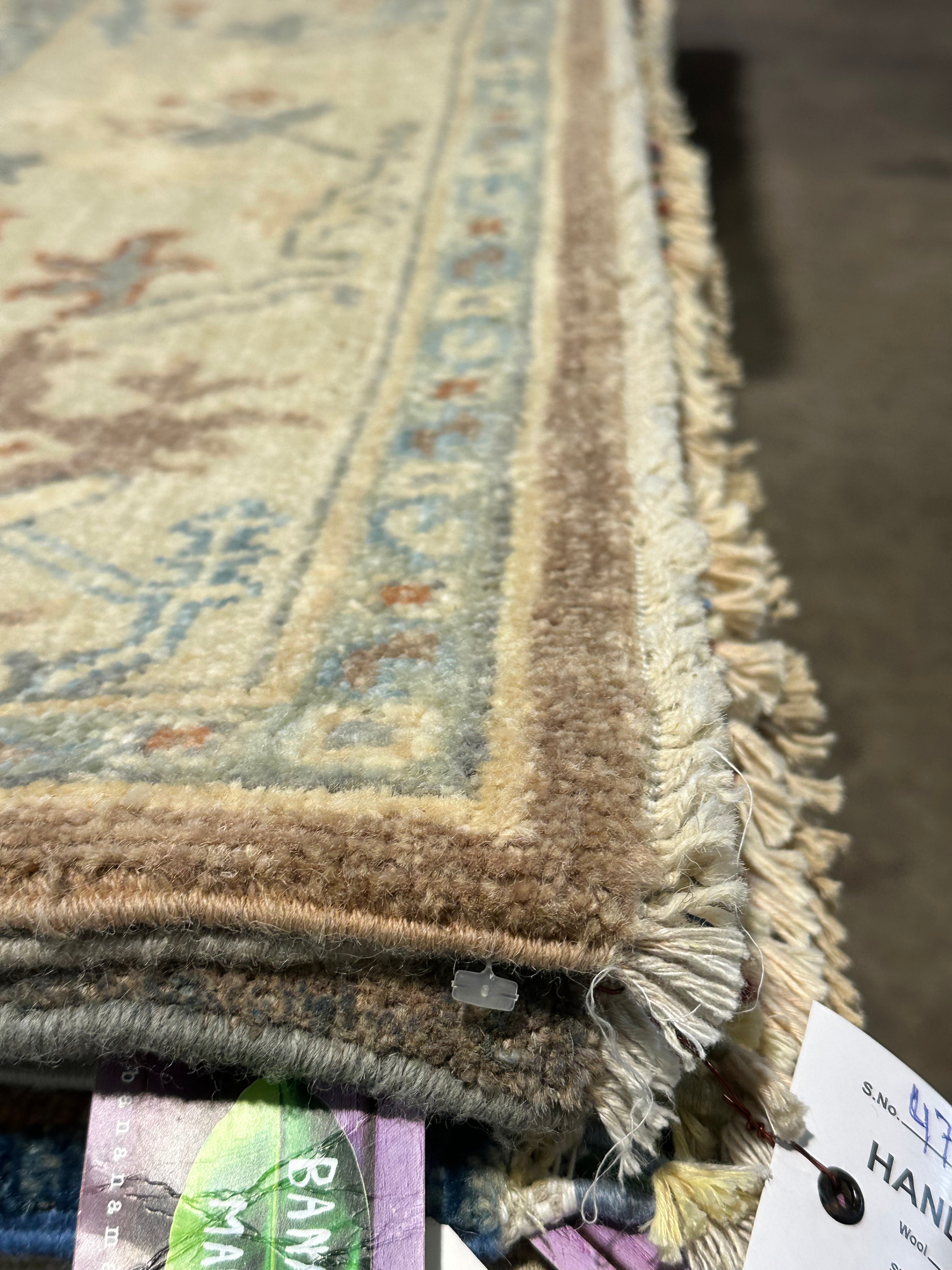 Meg Hyatt Snow 6.2x9 Brown Afghani Whitewashed Oushak