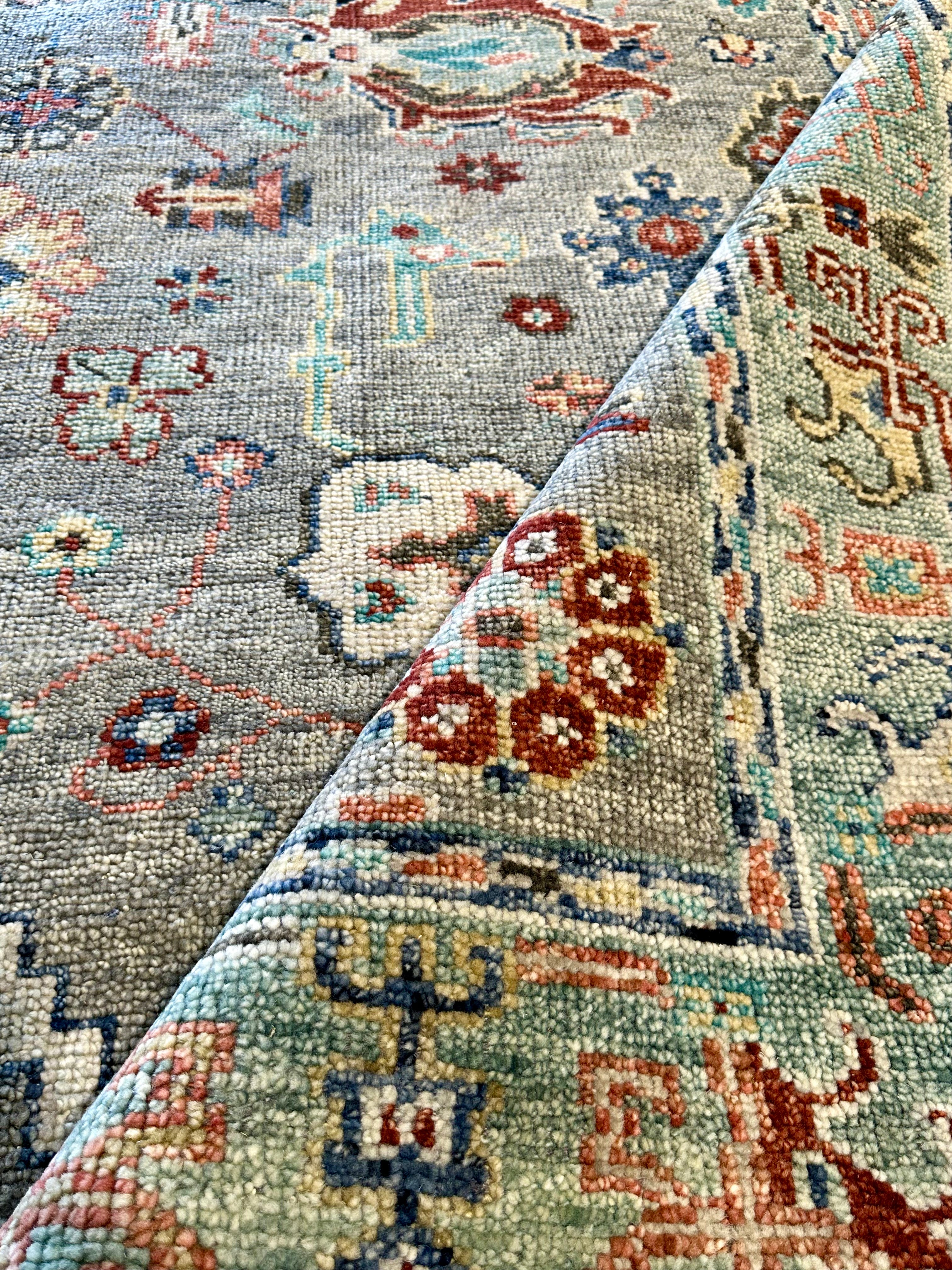 Christine Thompson 8x10 Grey Hand-Knotted Oushak Rug