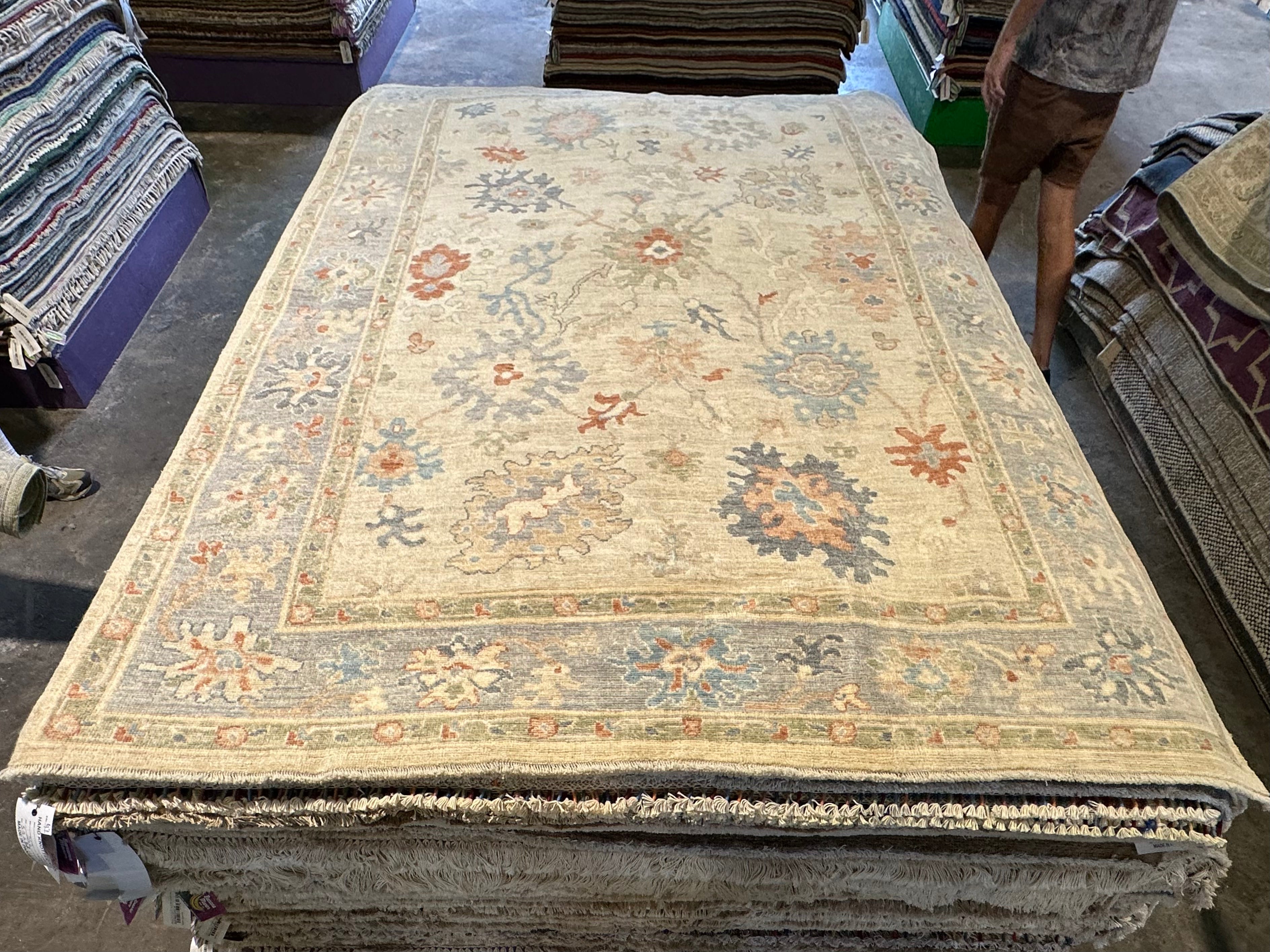 Candy L. Walken 6.2x9 Cream Afghani Whitewashed Oushak