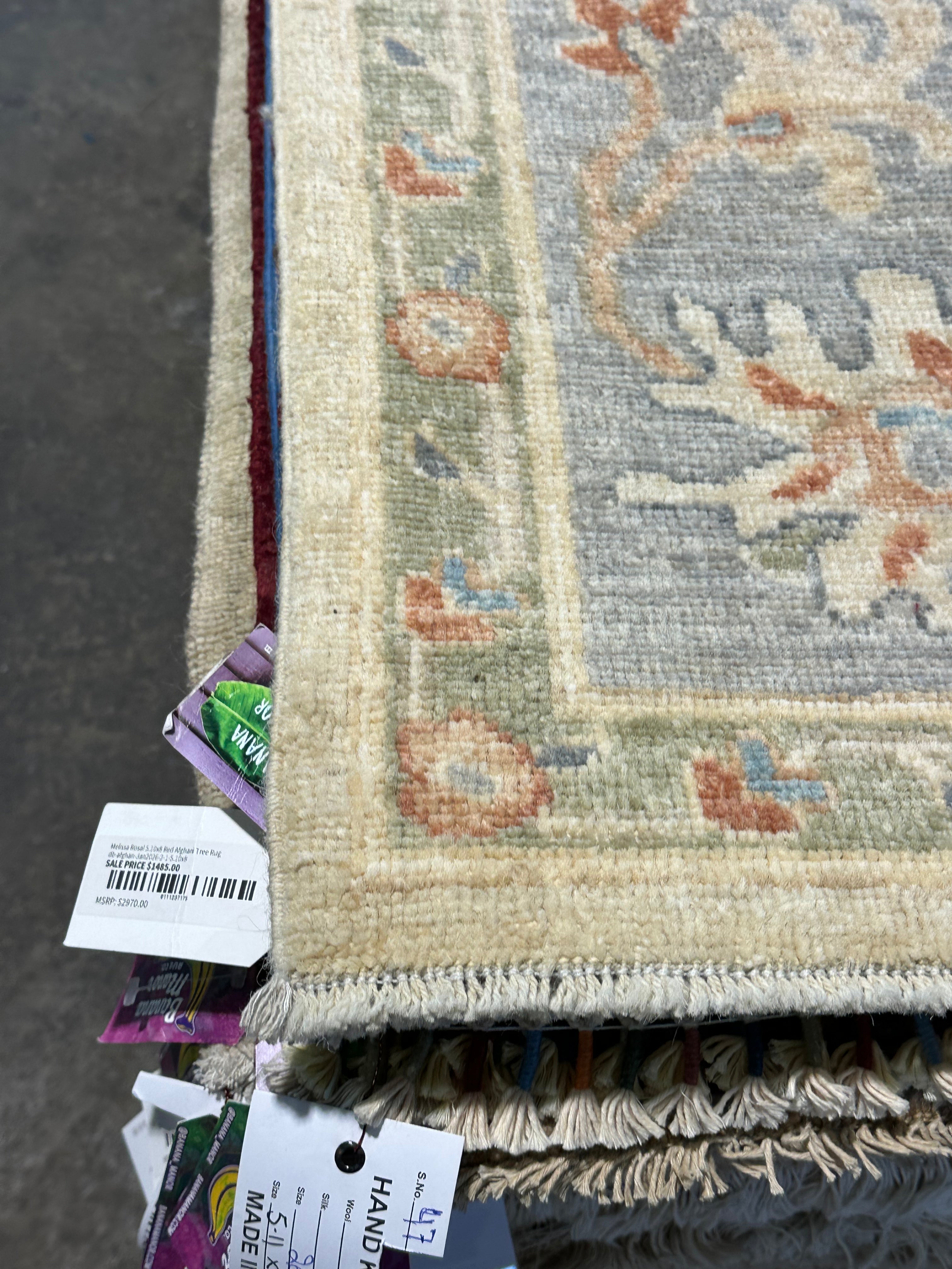 Candy L. Walken 6.2x9 Cream Afghani Whitewashed Oushak
