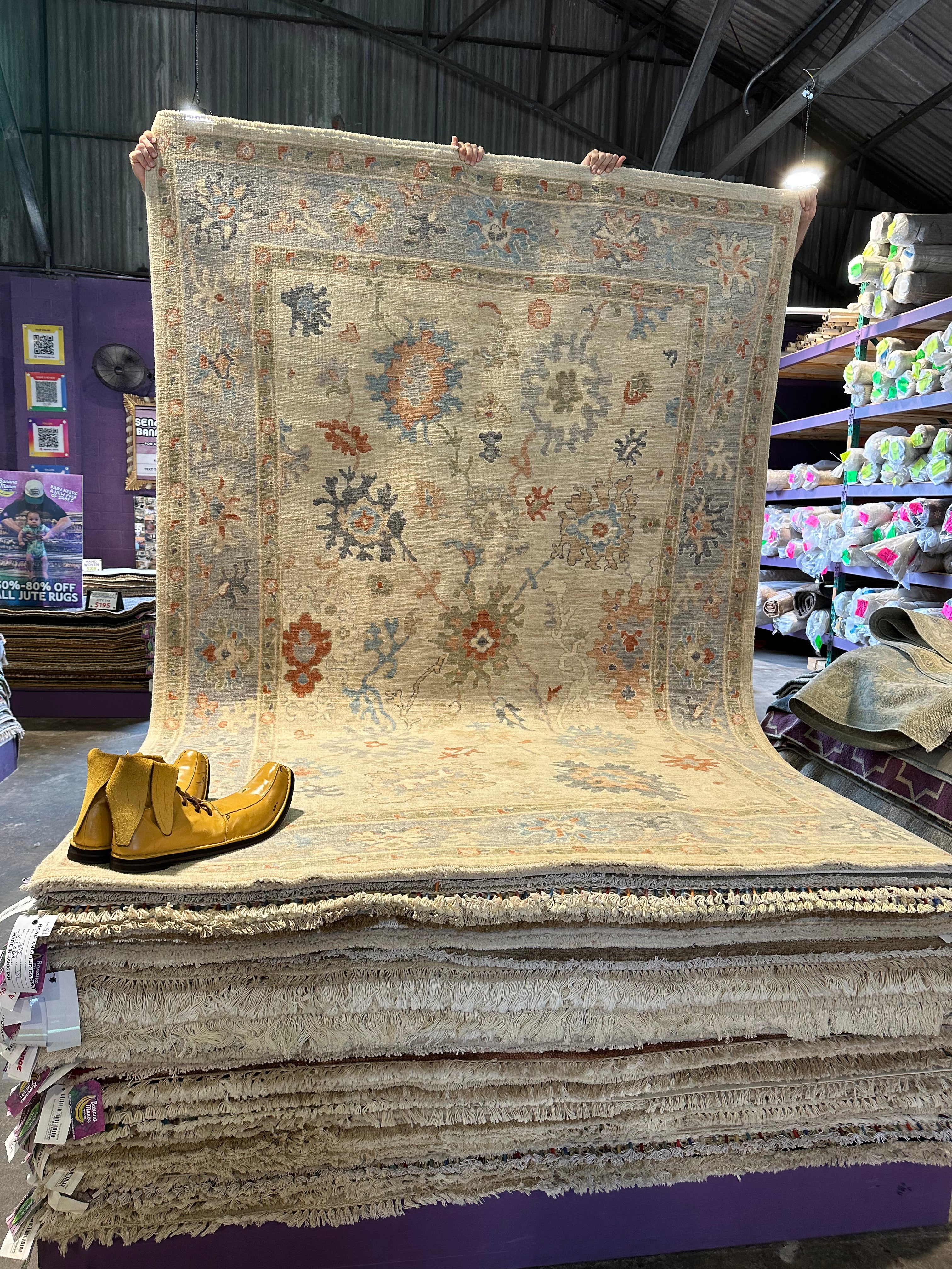 Candy L. Walken 6.2x9 Cream Afghani Whitewashed Oushak