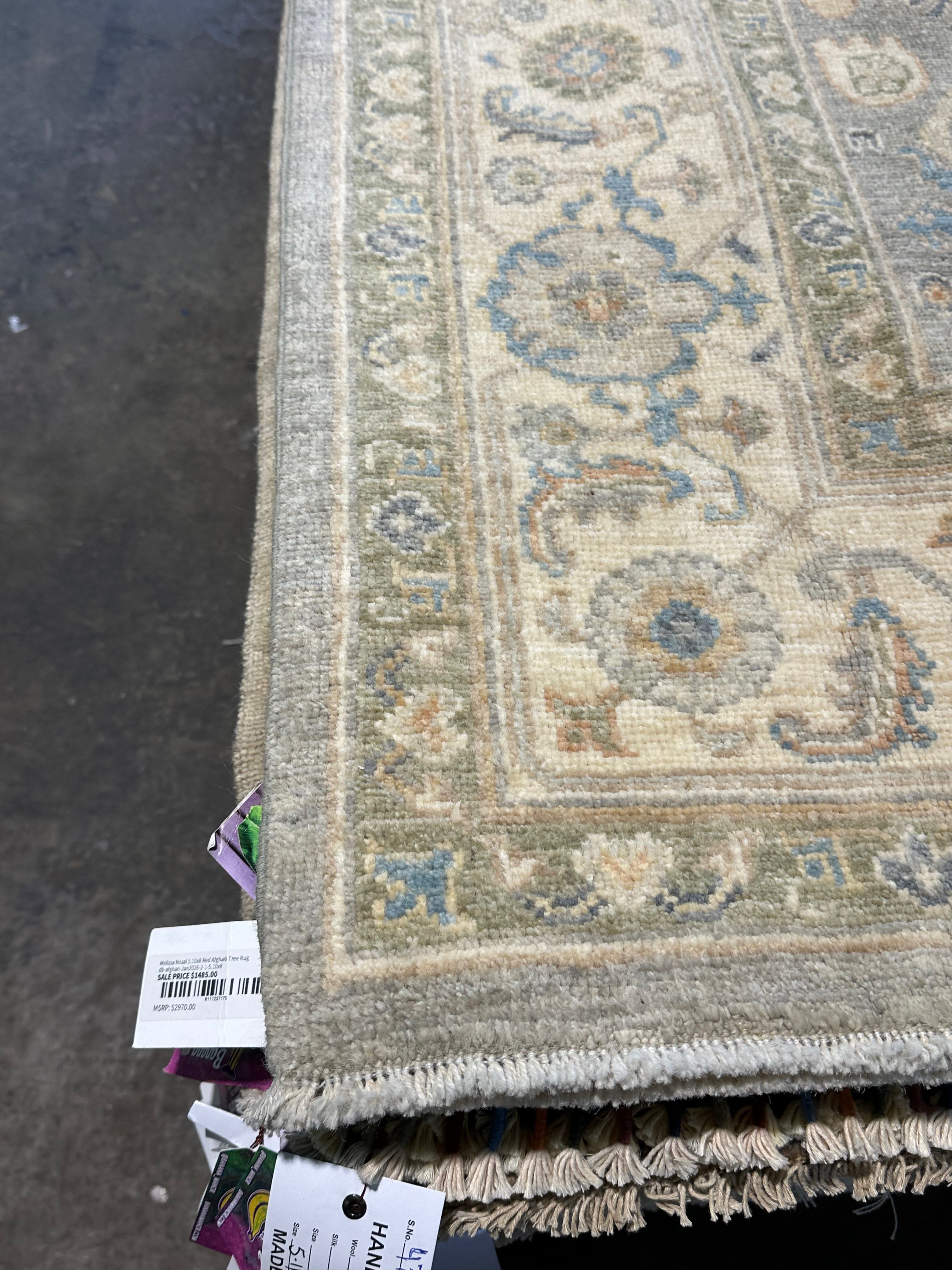 Sunday Stevens 6x8.11 Blue and Green Afghani Whitewashed Oushak