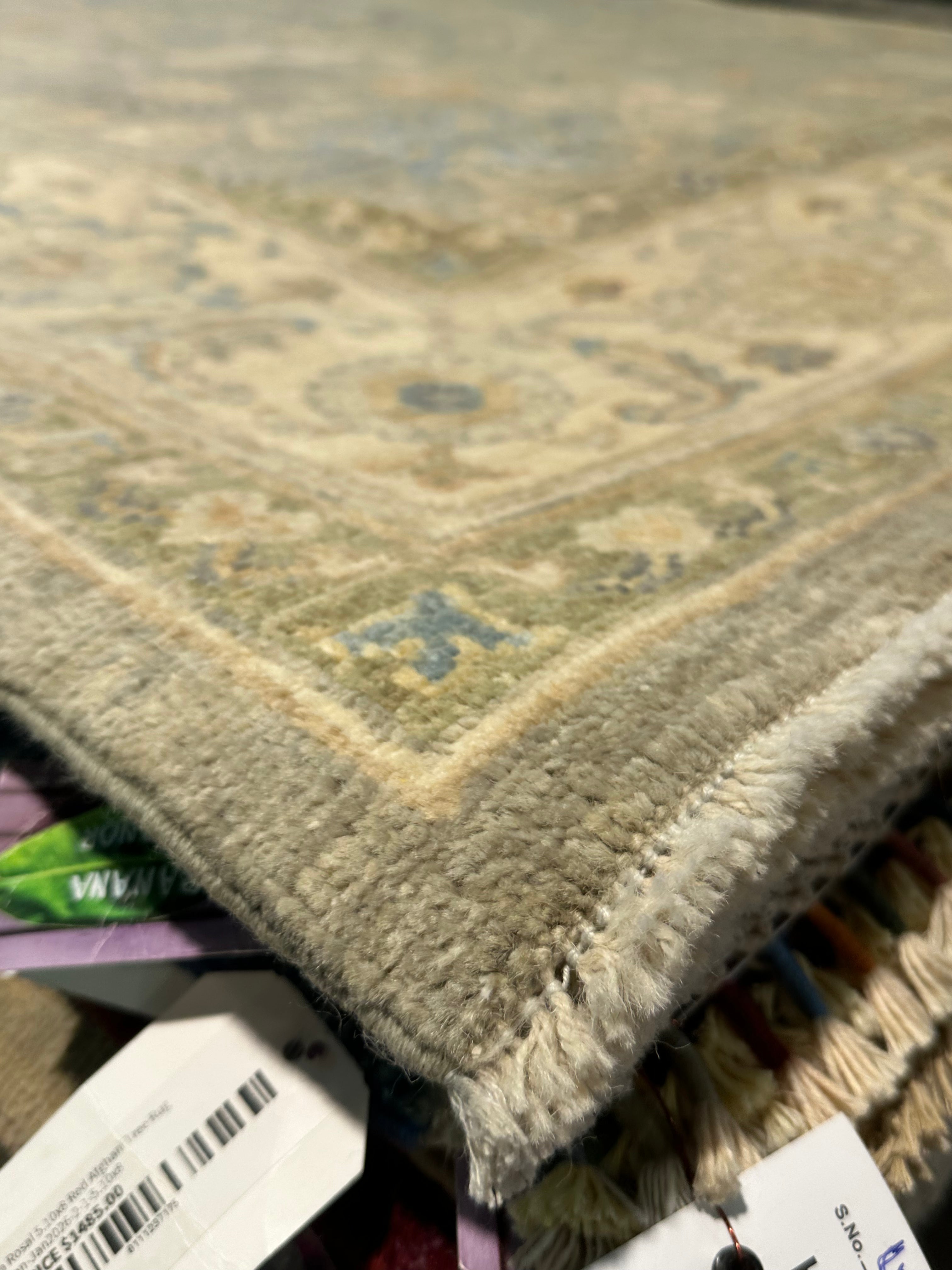 Sunday Stevens 6x8.11 Blue and Green Afghani Whitewashed Oushak