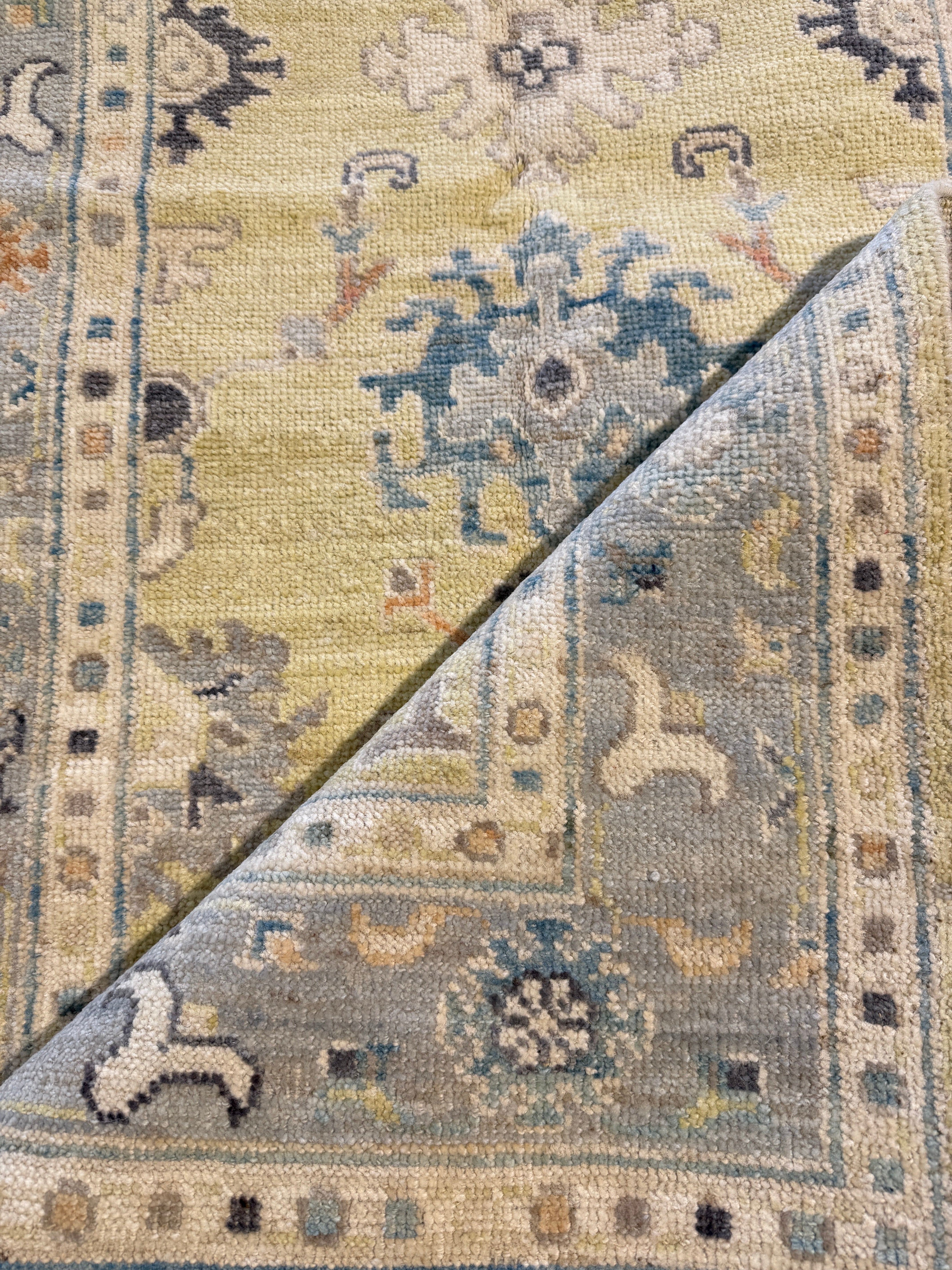Captain Megan Dunleavy 3.2x5.1 Green Hand-Knotted Whitewashed Oushak