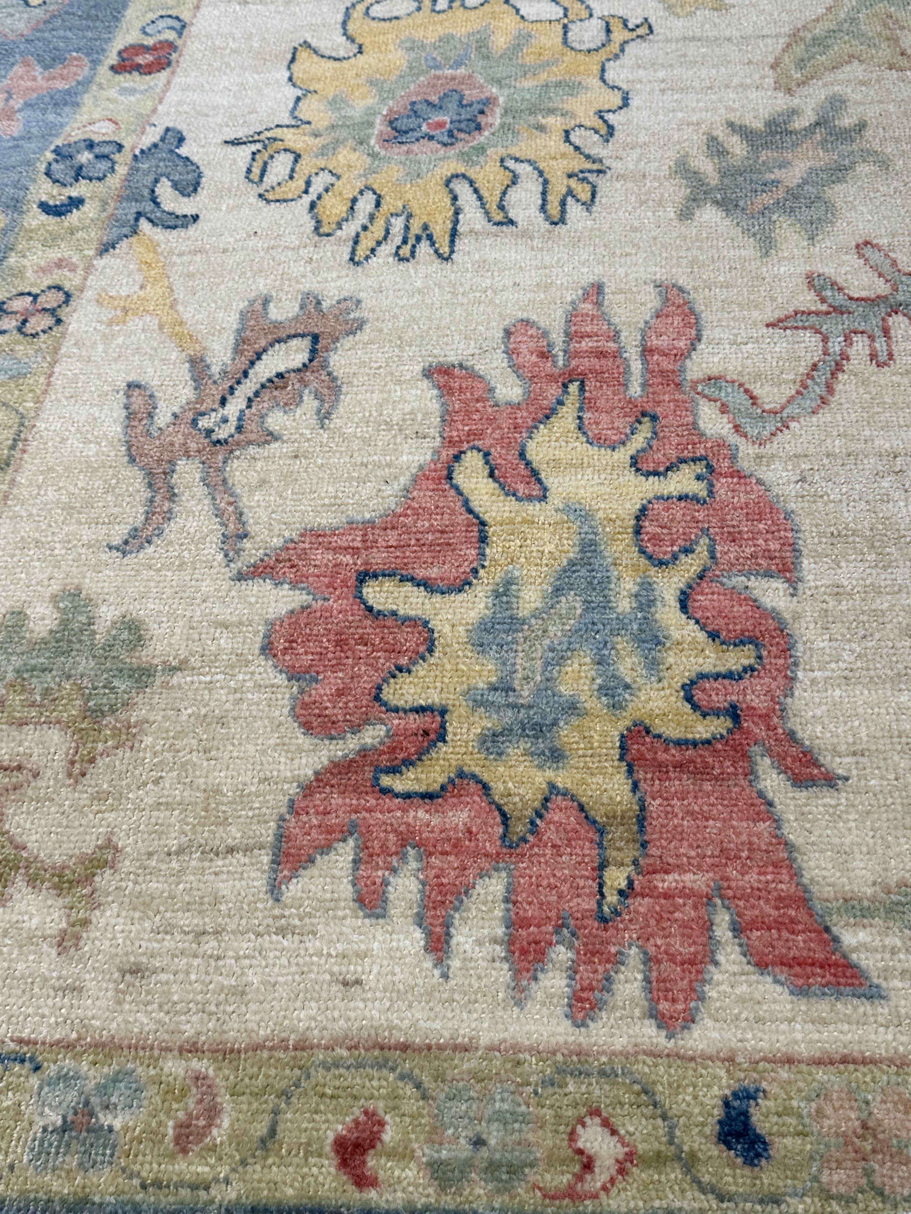 Anna Ramey Borden 7.11x9.9 Colorful Afghani Colorful Oushak