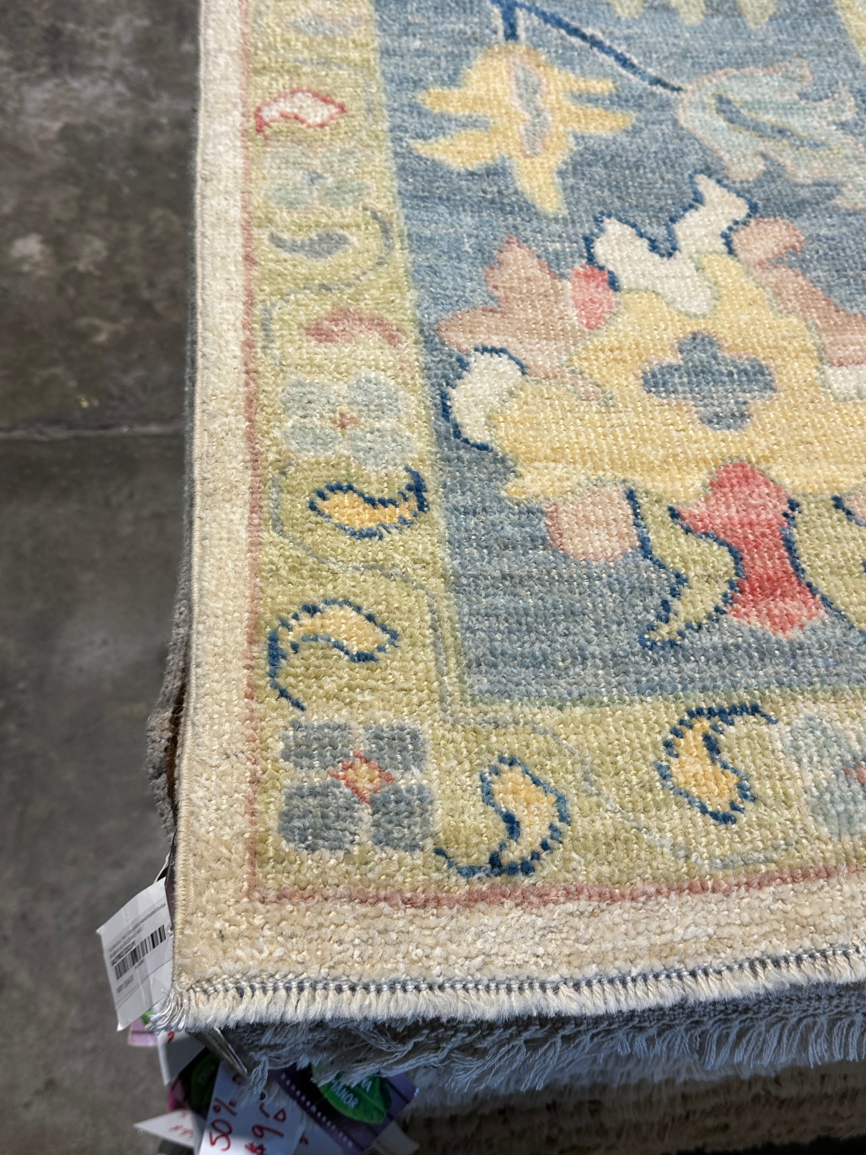 Anna Ramey Borden 7.11x9.9 Colorful Afghani Colorful Oushak
