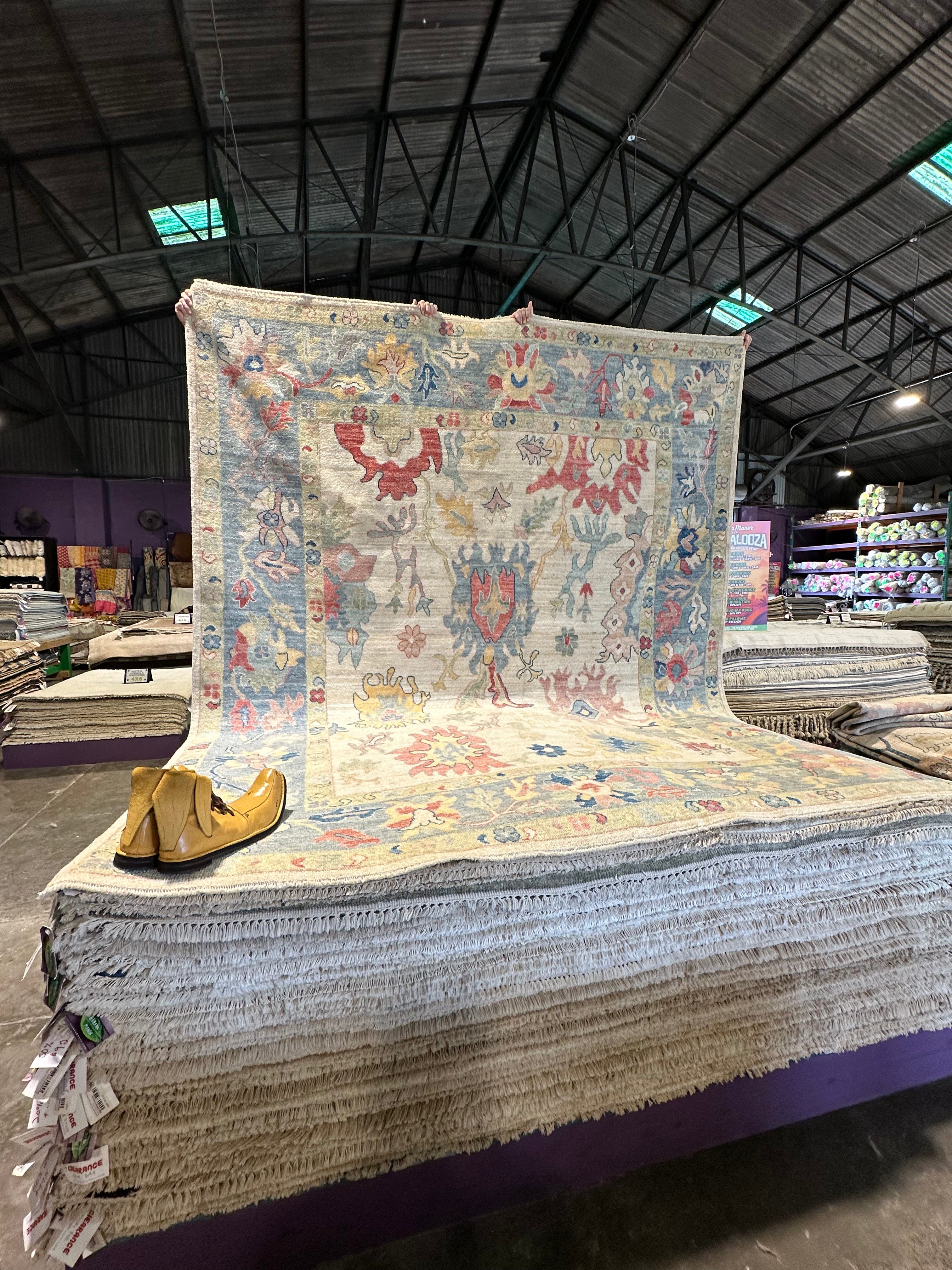 Anna Ramey Borden 7.11x9.9 Colorful Afghani Colorful Oushak