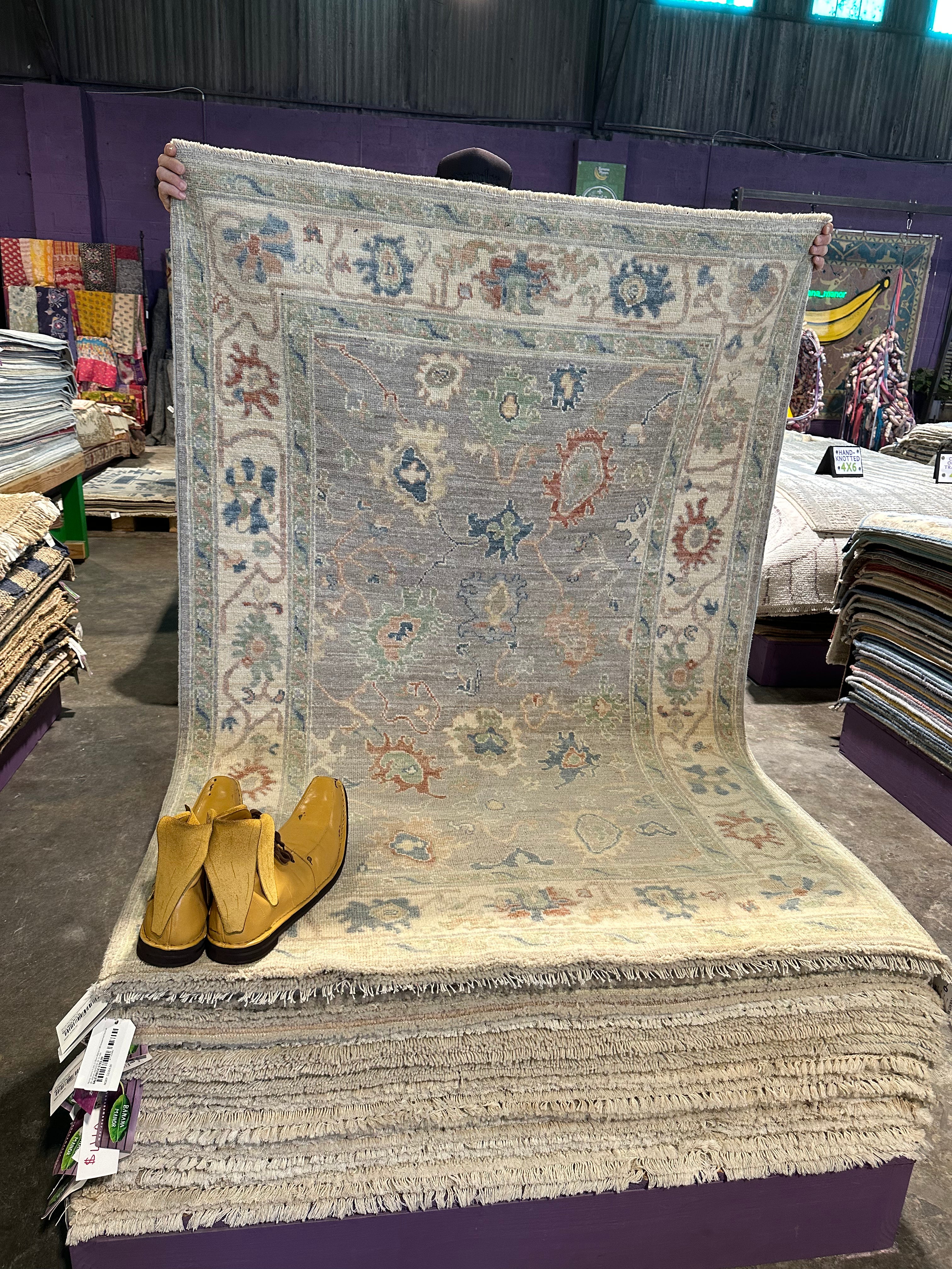 Jennifer Perkins 4x5.11 Afghani Whitewashed Oushak
