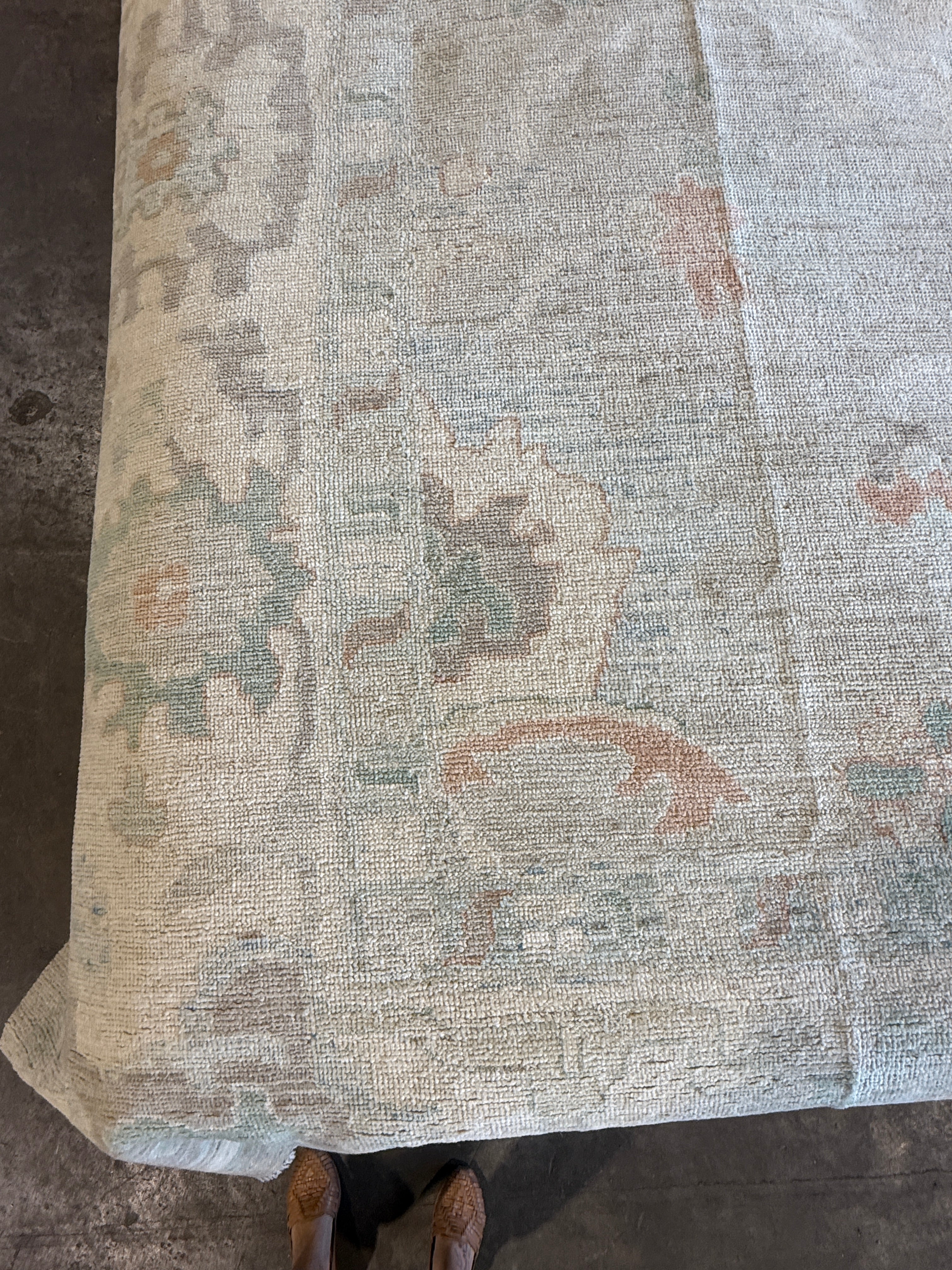 Beth 11.10x17.8 Colorful Hand-Knotted Whitewashed Oushak