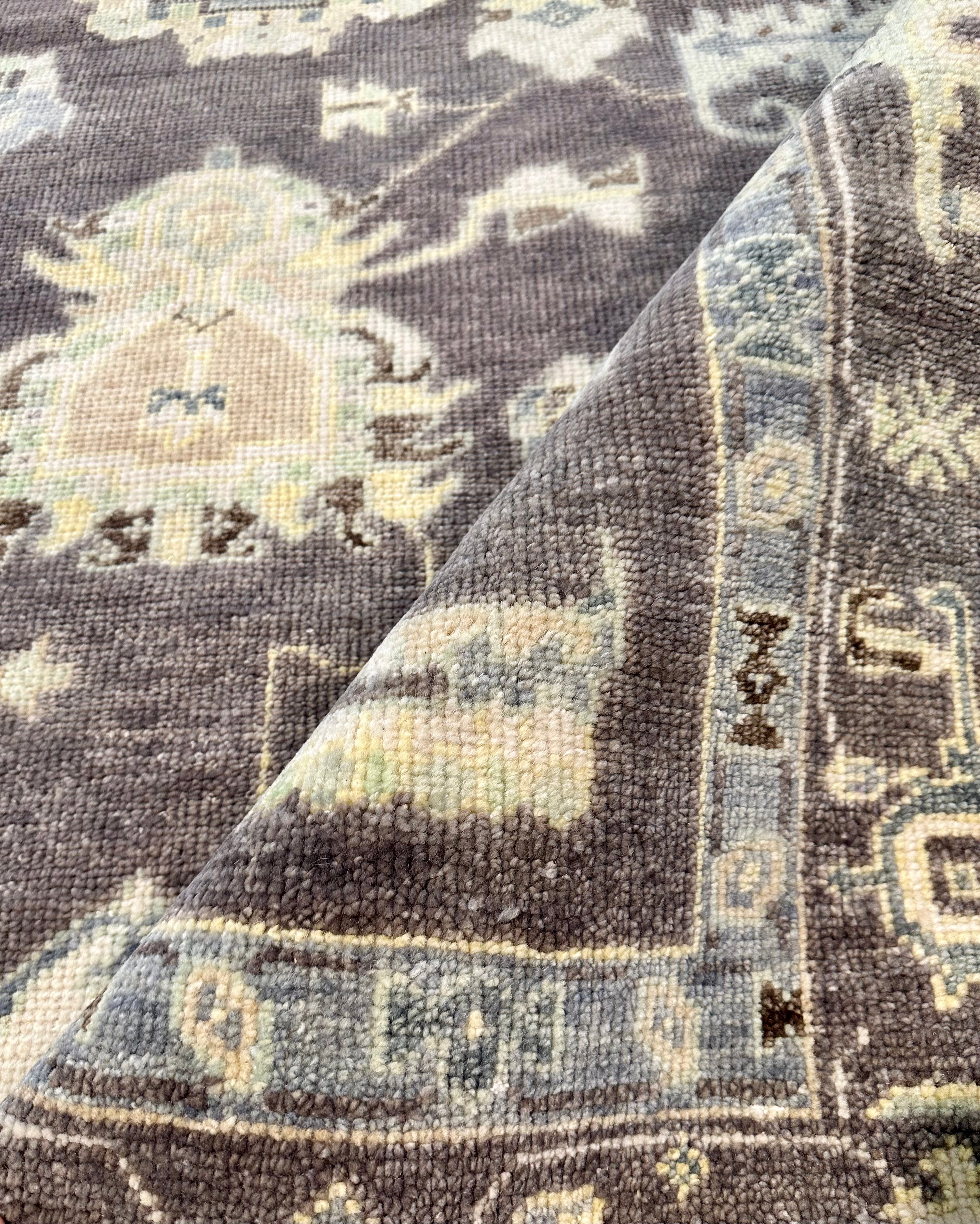 Agnes 6x9 Light Brown Hand-Knotted Oushak Rug
