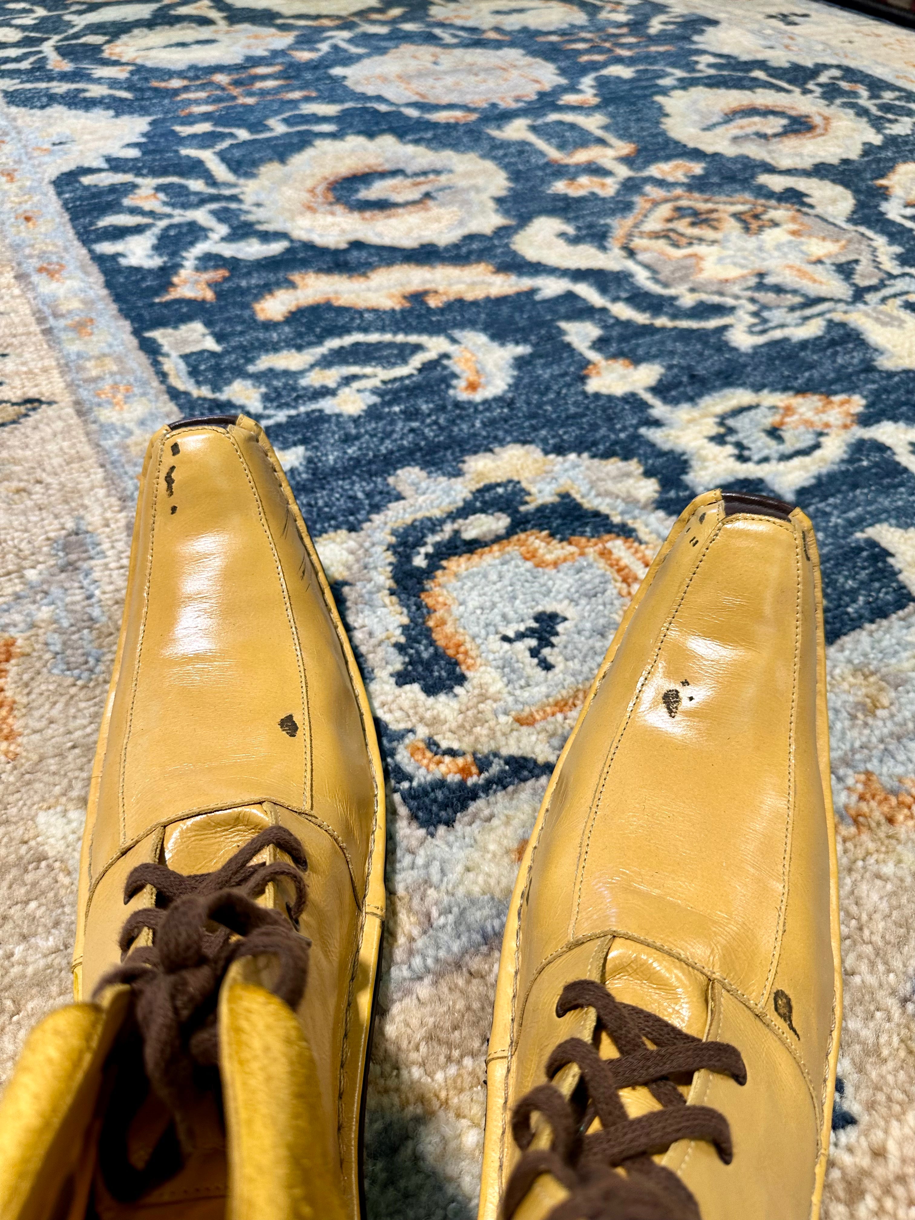 Colleen 6x9 Blue & Tan Hand-Knotted Oushak