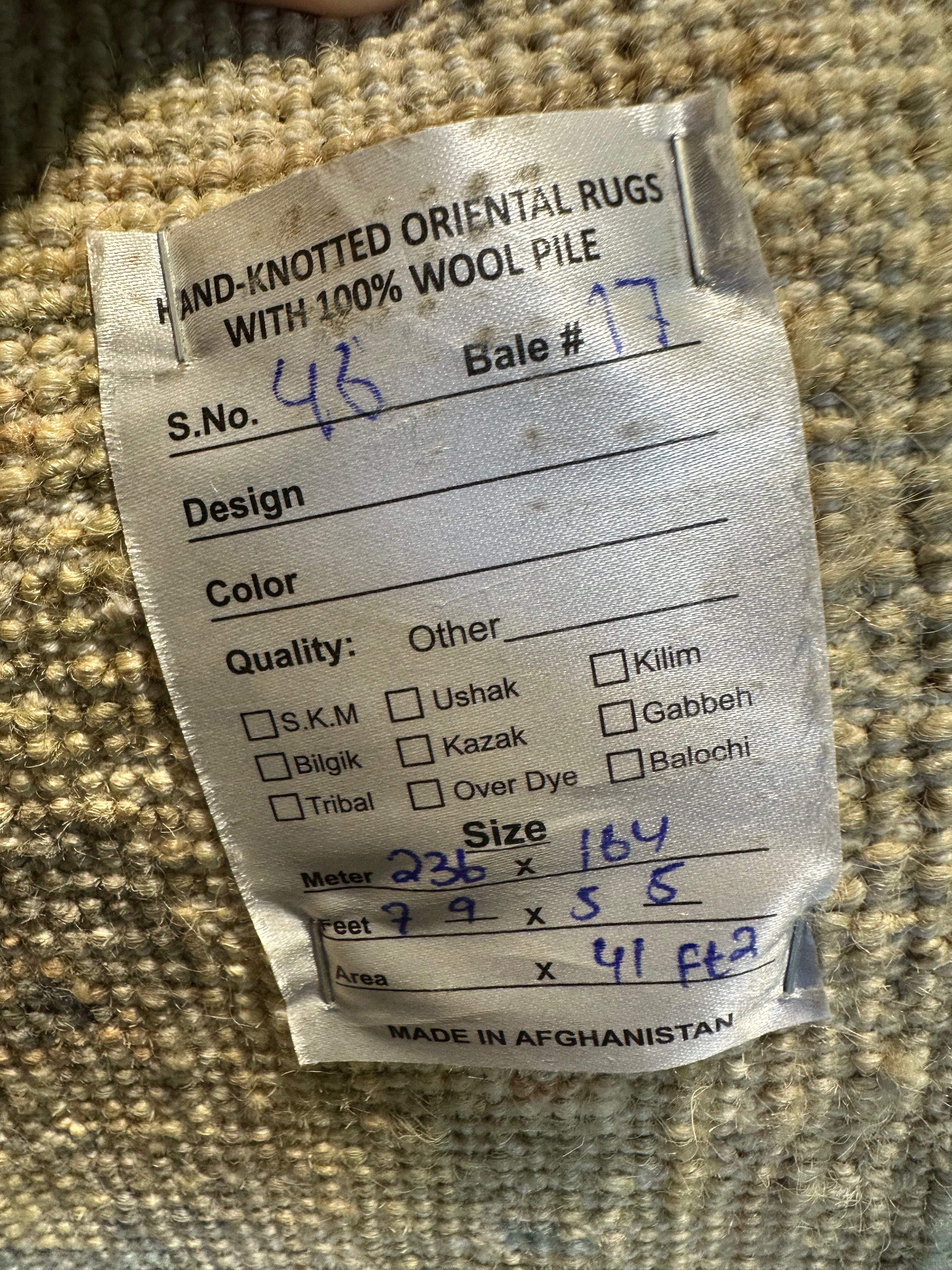 Shelly Johnson 5.5x7.9 Afghani Whitewashed Oushak
