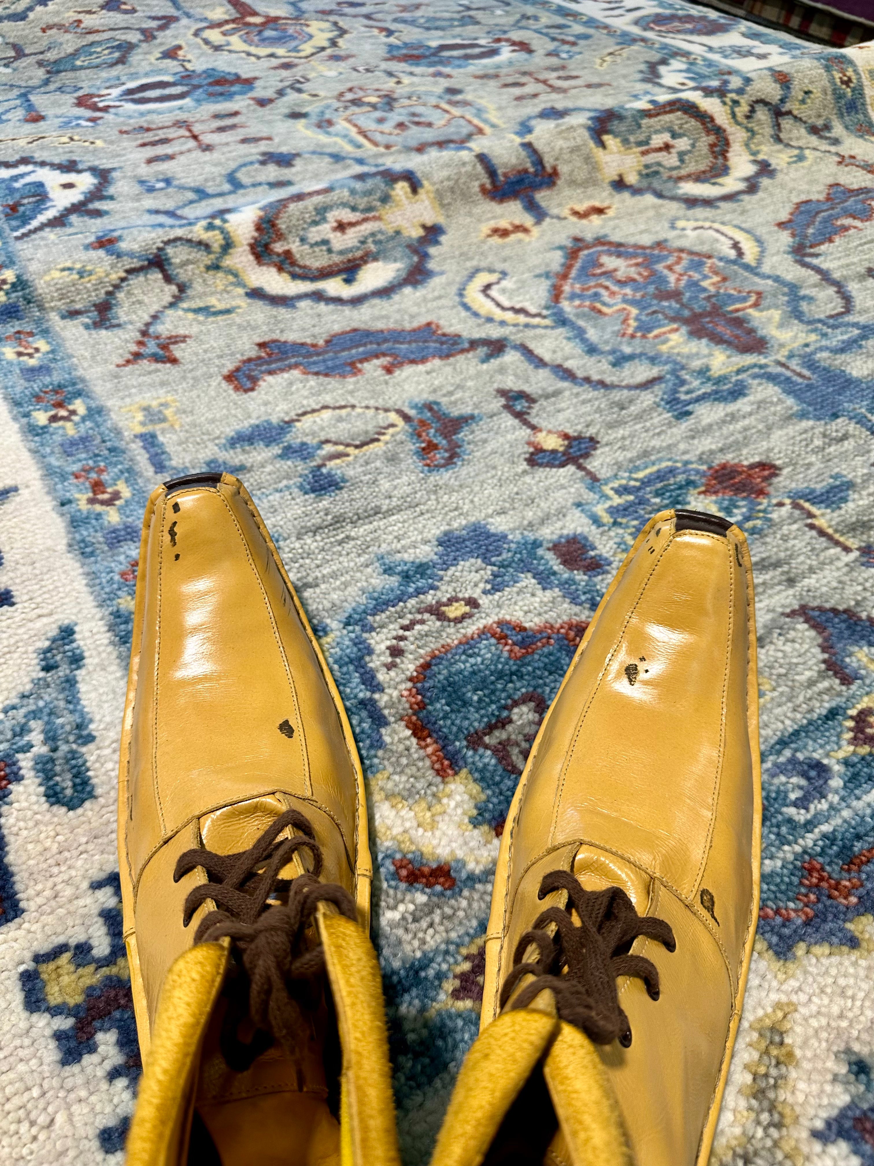 Charlene  6x9 Blue and Grey Hand-Knotted Oushak Rug