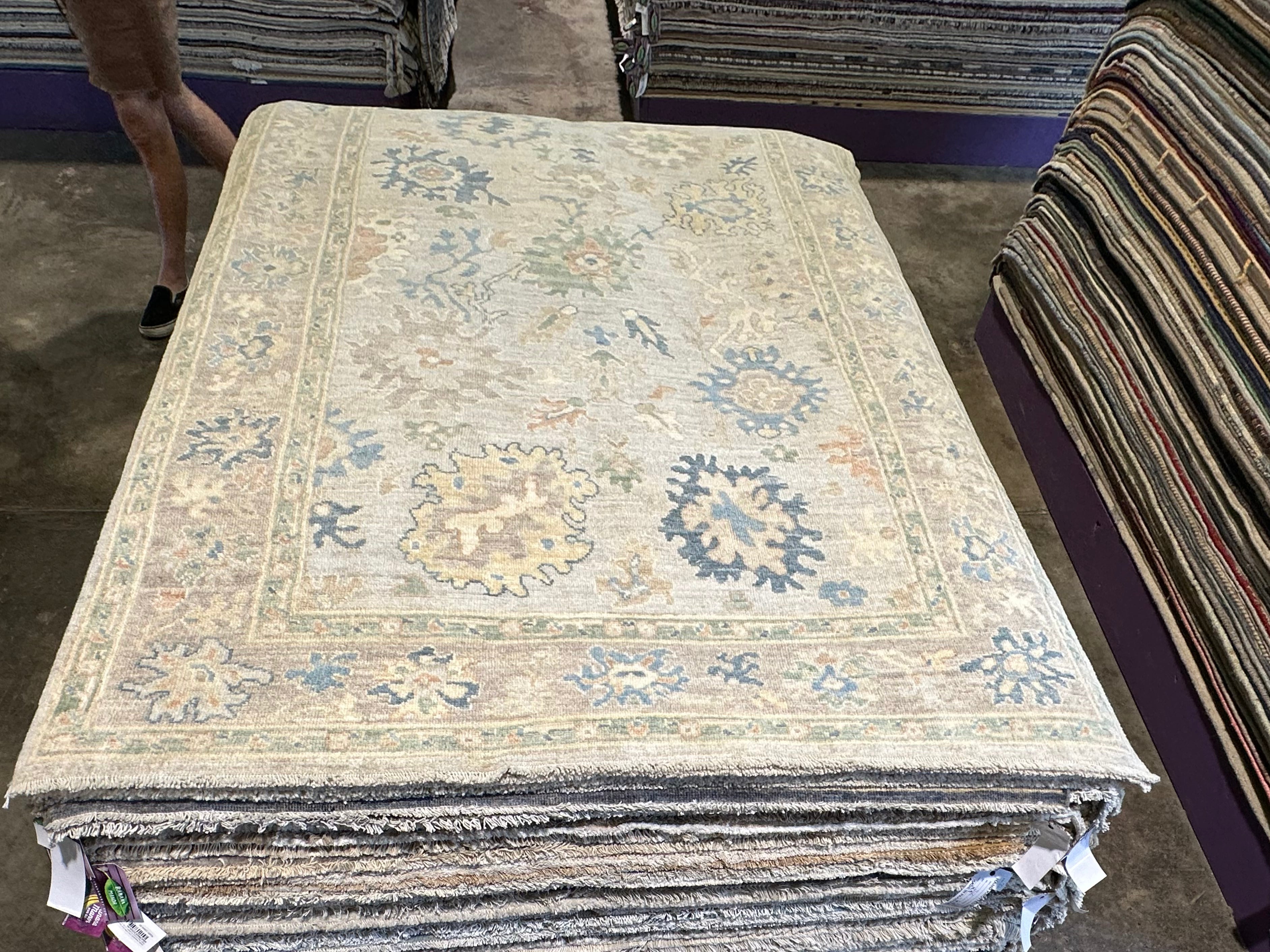 Debra Chiate 5.3x7.10 Afghani Whitewashed Oushak