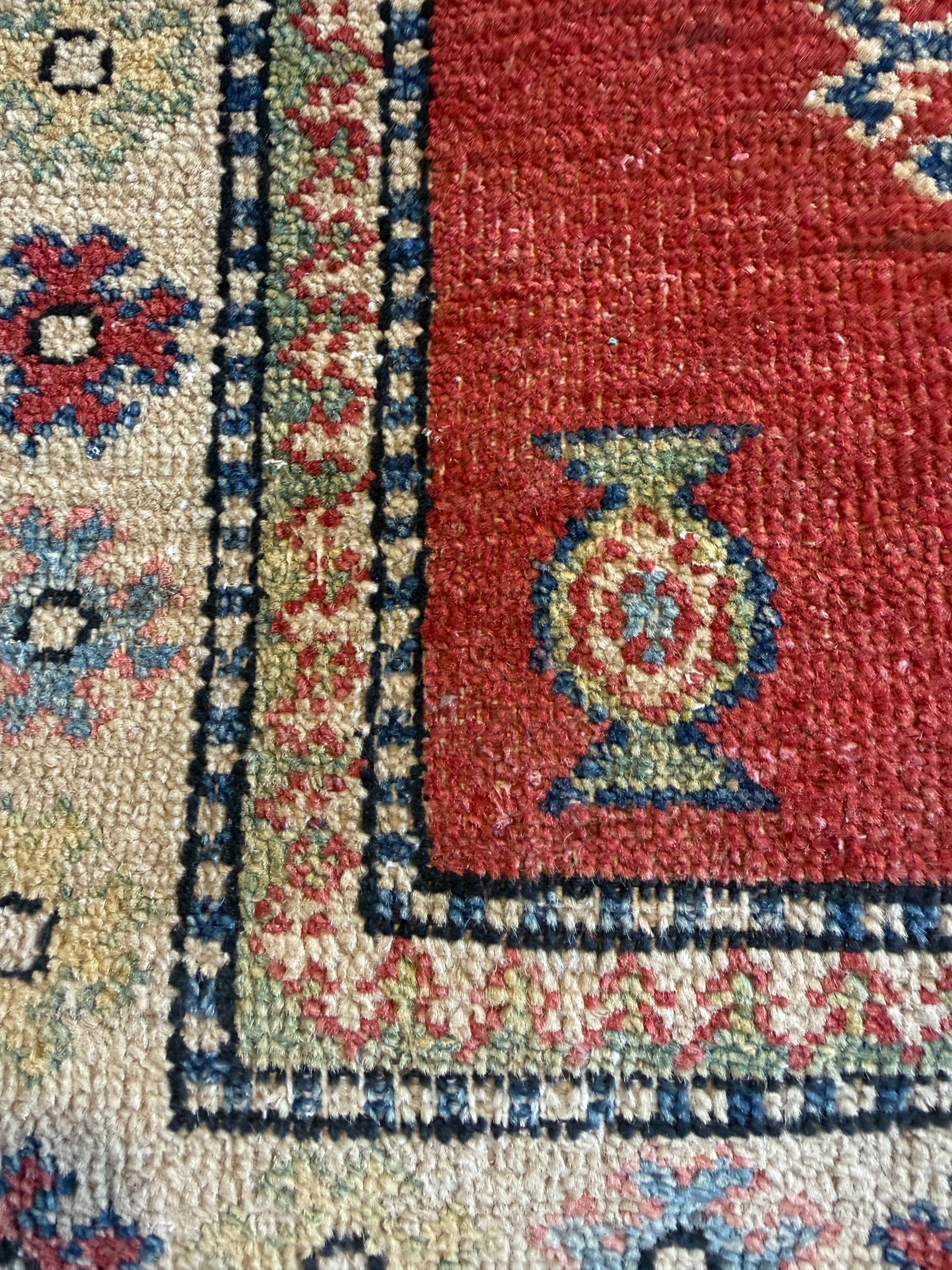 Carol Love-Smernitch 2.10x4.7 Red Hand-Knotted Kazak Rug