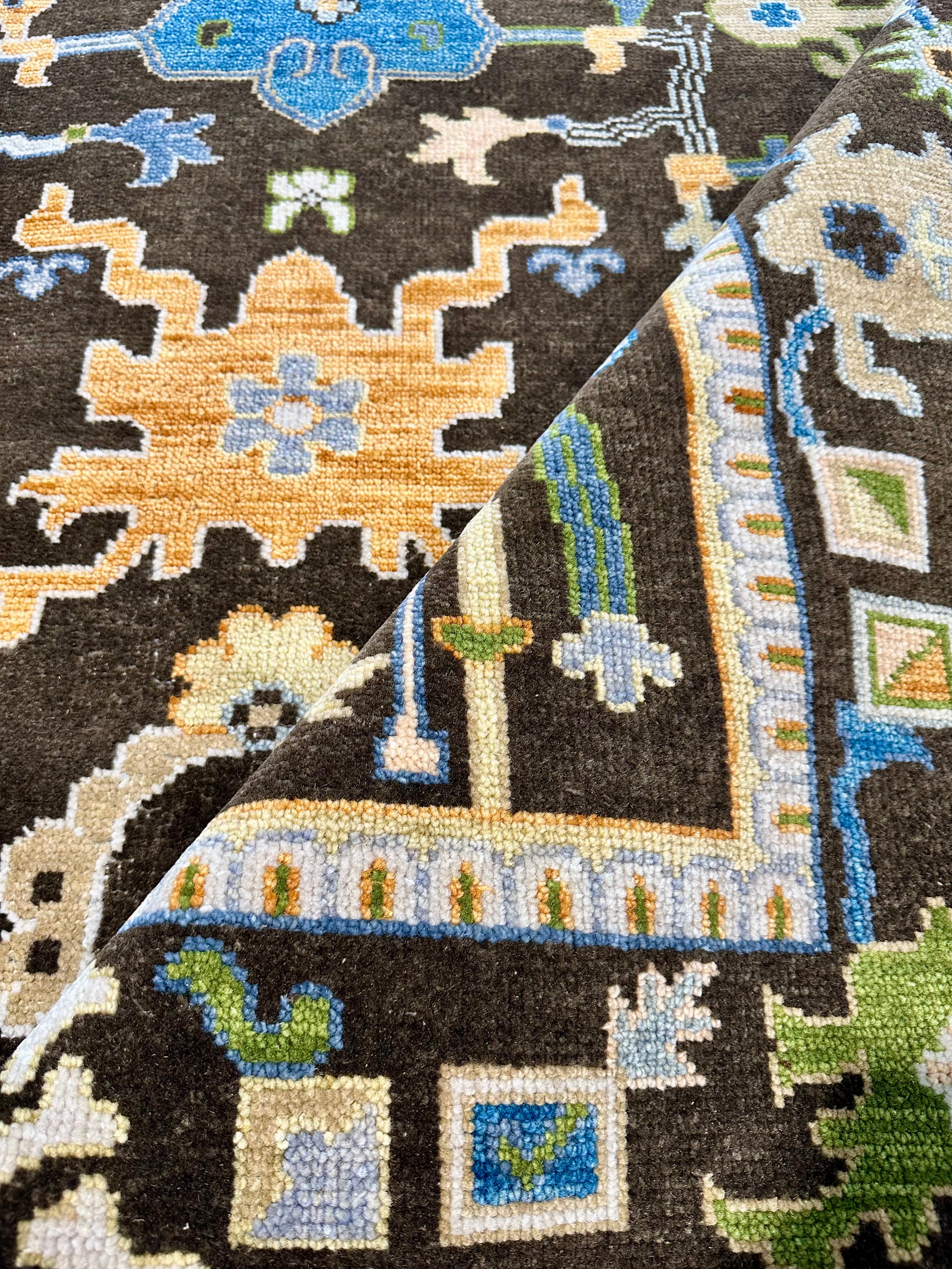 Uta Erickson 6x9 Brown Hand-Knotted Oushak