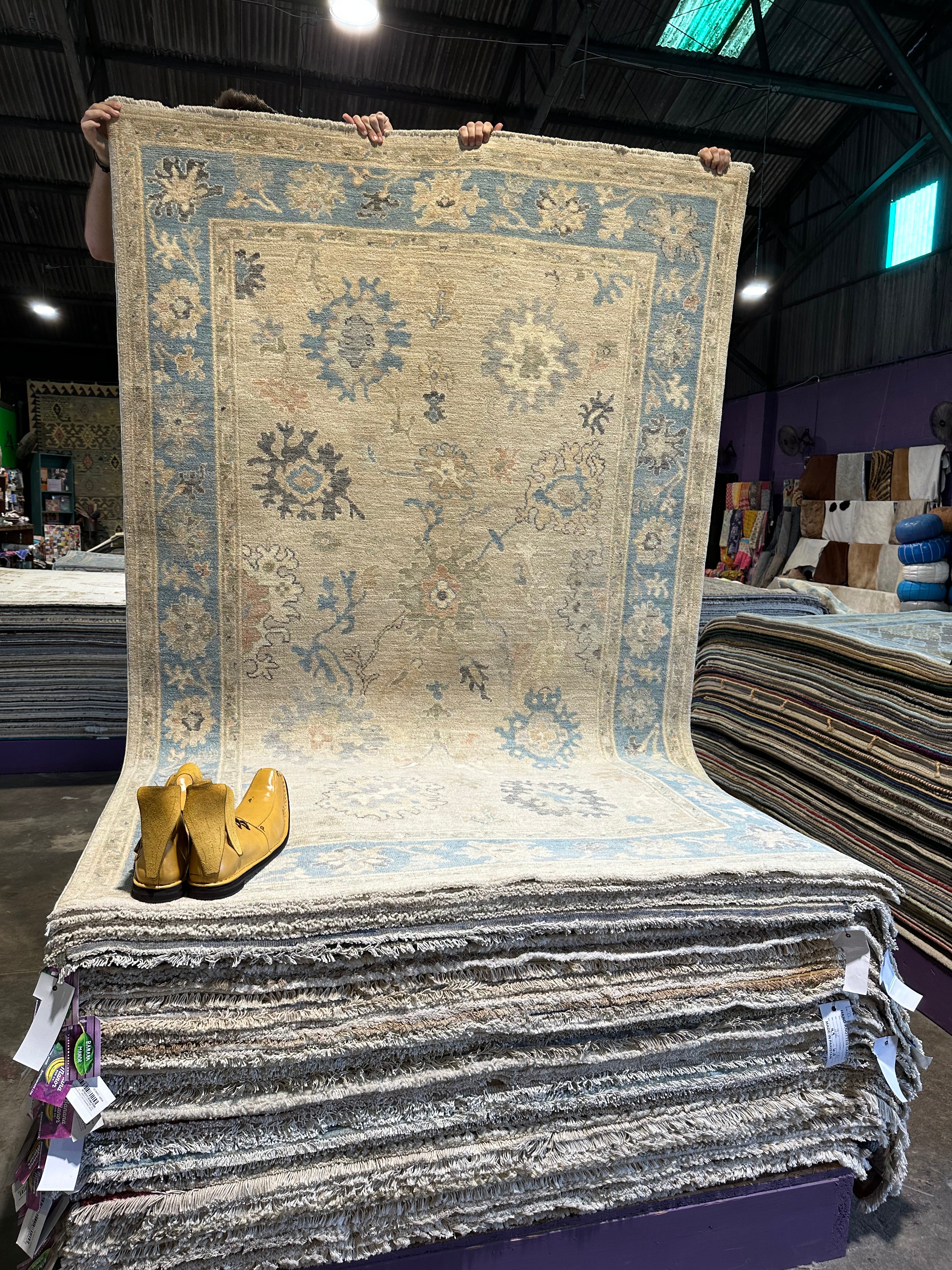 Erin Oakley 5.3x8.3 Afghani Whitewashed Oushak