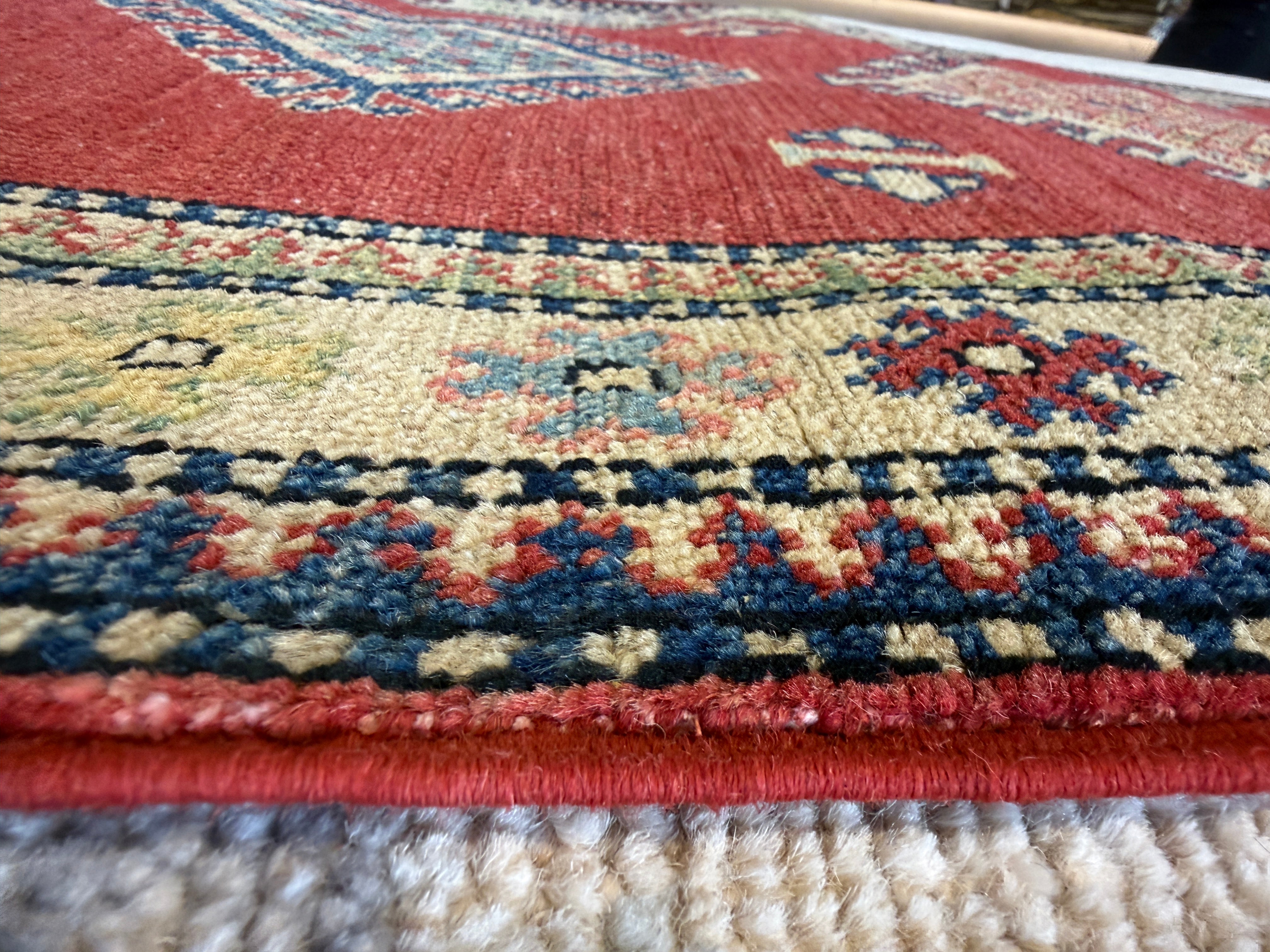 Carol Love-Smernitch 2.10x4.7 Red Hand-Knotted Kazak Rug