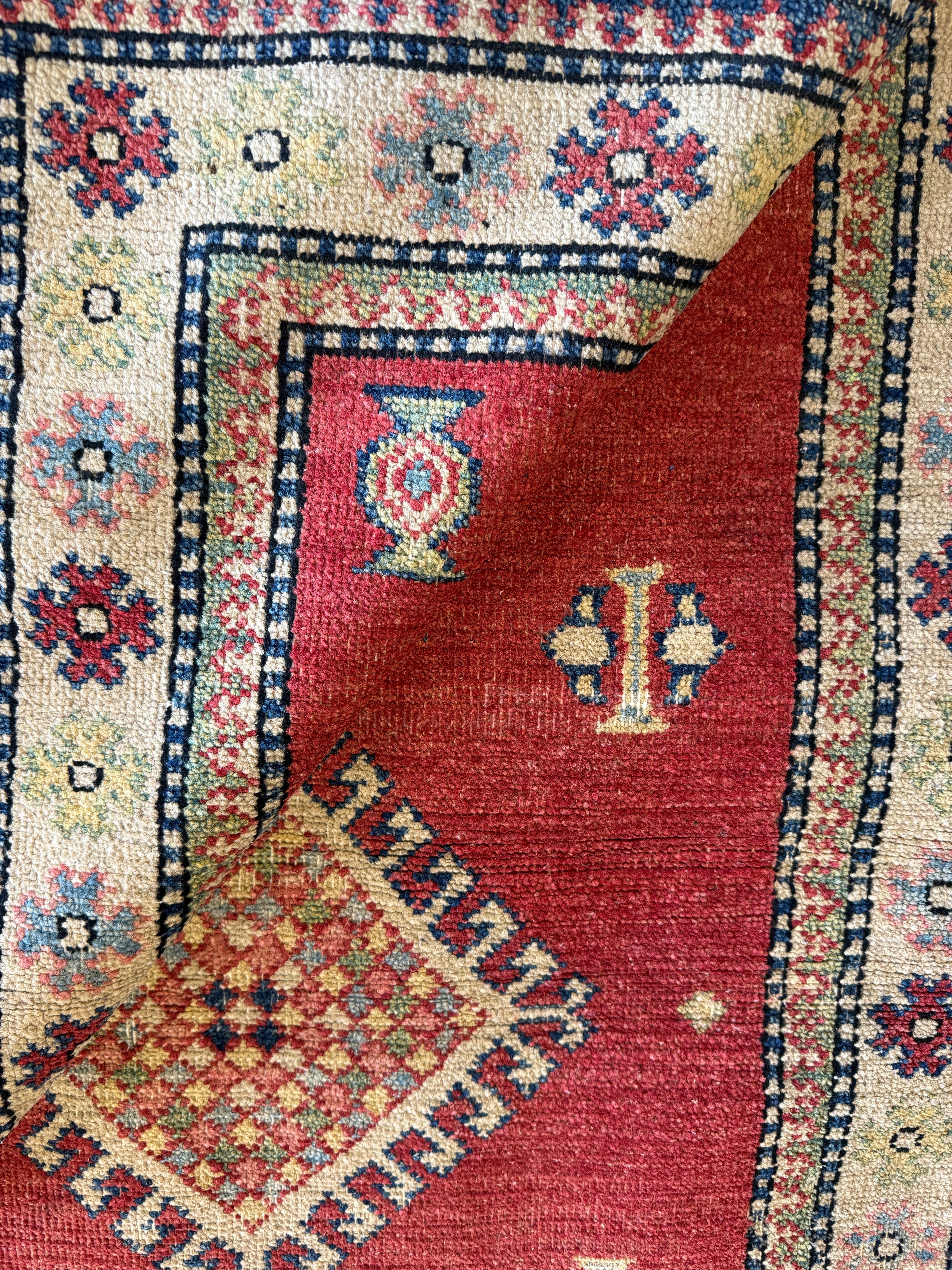 Carol Love-Smernitch 2.10x4.7 Red Hand-Knotted Kazak Rug