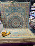 Ariella 6.3x9  Light Blue and Rust Hand-Knotted Oushak Rug