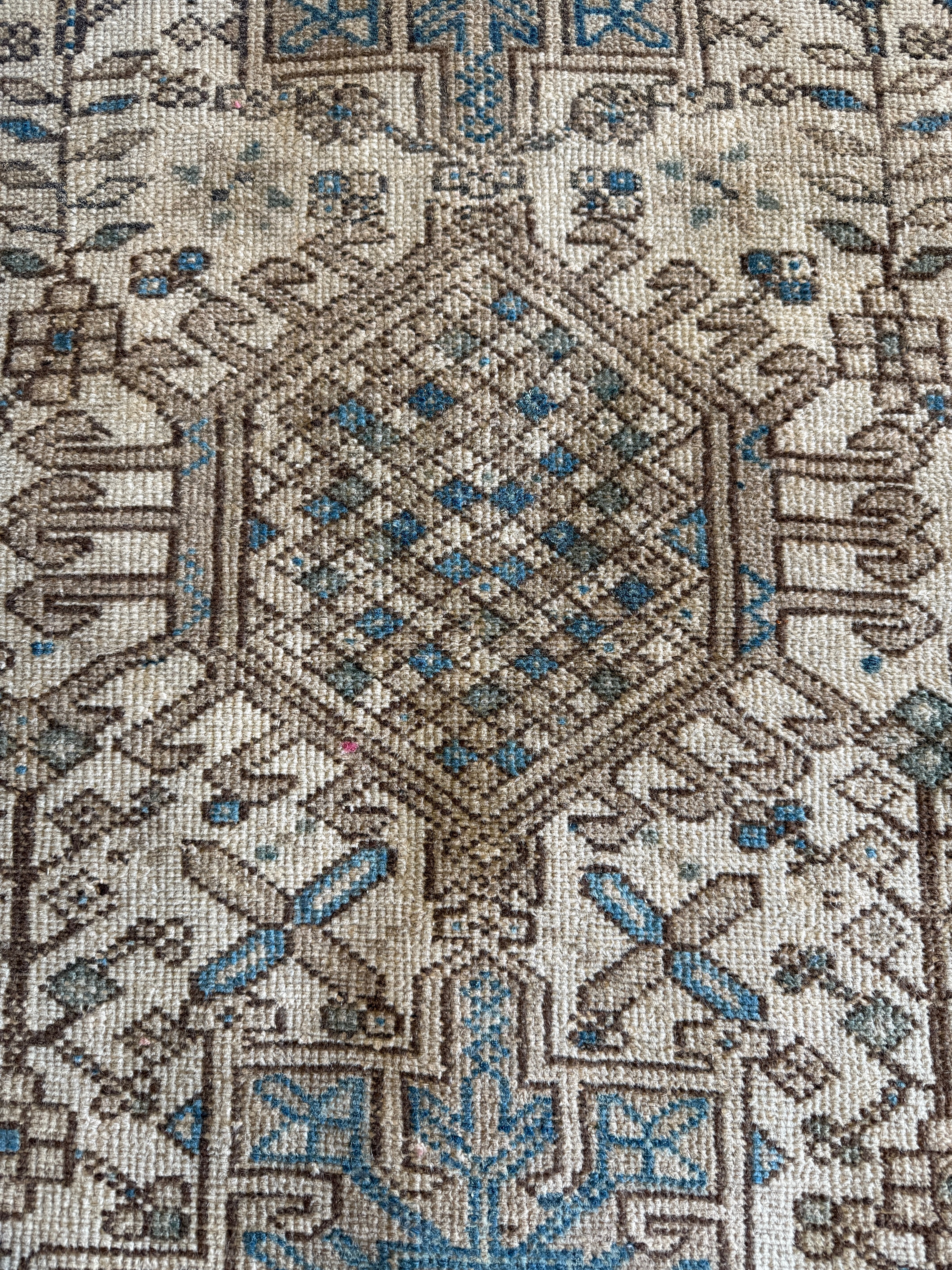 Christina M. Fitzgerald 3x4.5 Blue Hand-Knotted Heriz Rug