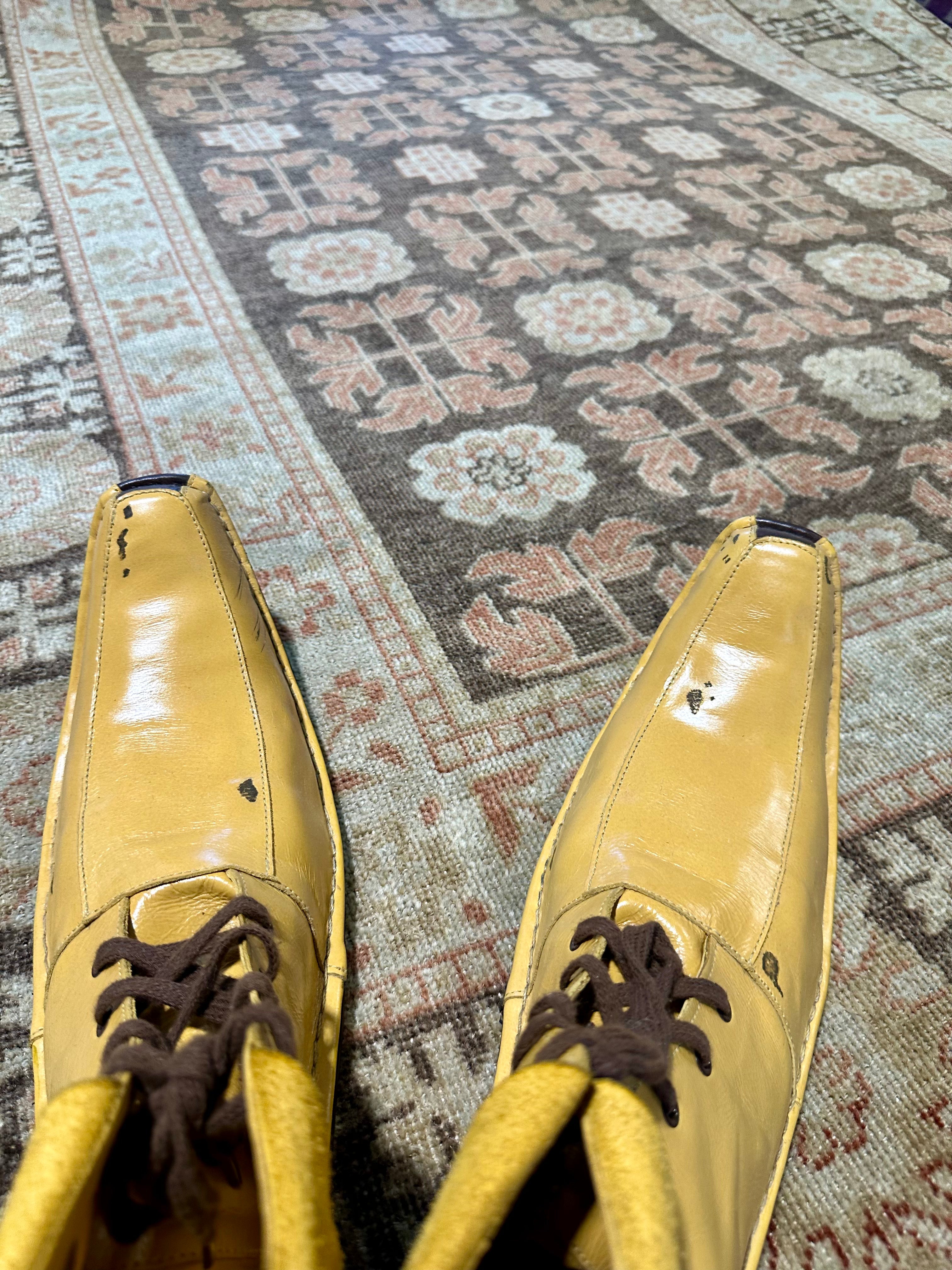 Melanie 6x9  Brown and Beige Hand-Knotted Oushak Rug