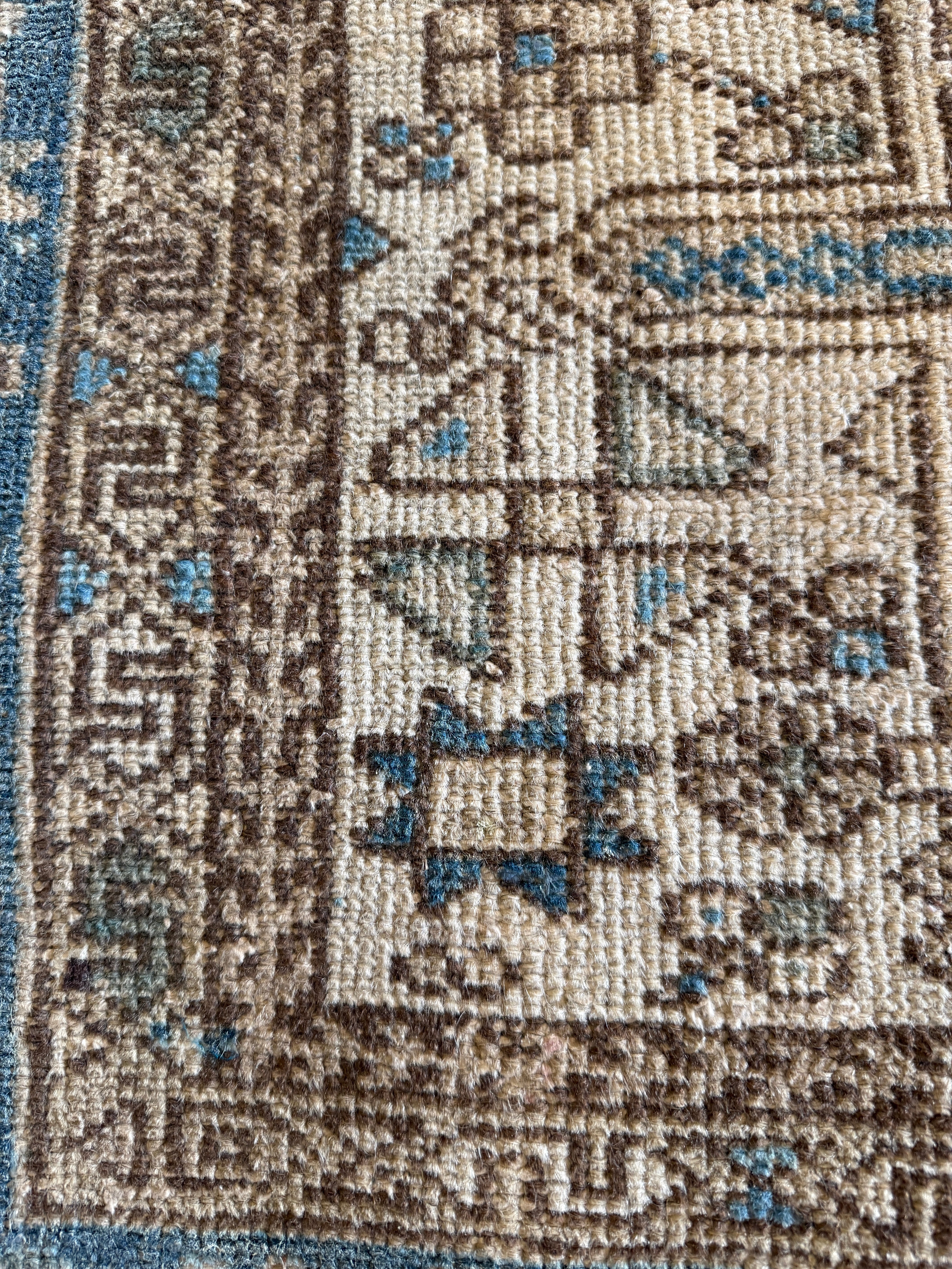 Christina M. Fitzgerald 3x4.5 Blue Hand-Knotted Heriz Rug