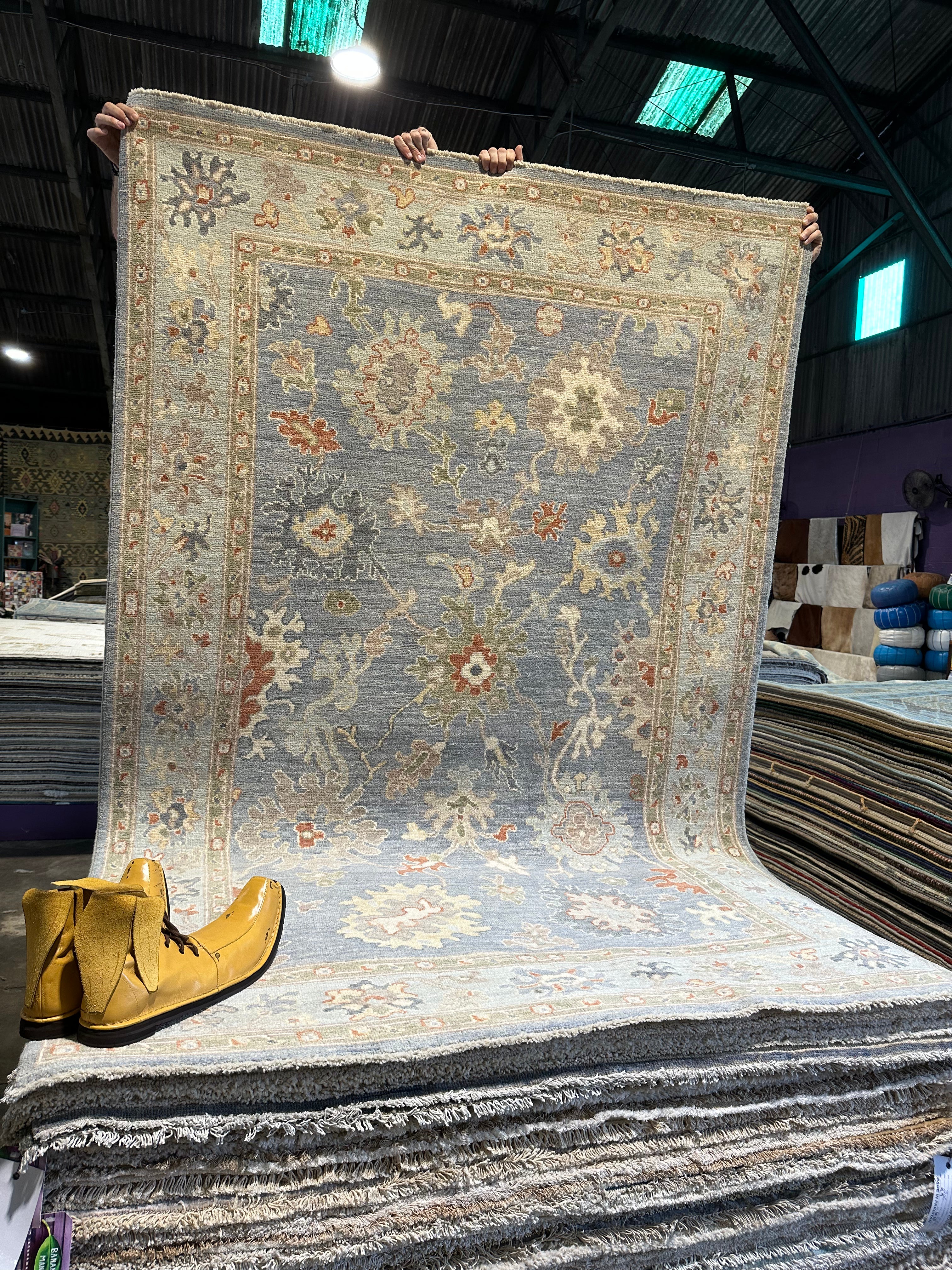 Cary Weitz 5.2x7.10 Afghani Whitewashed Oushak