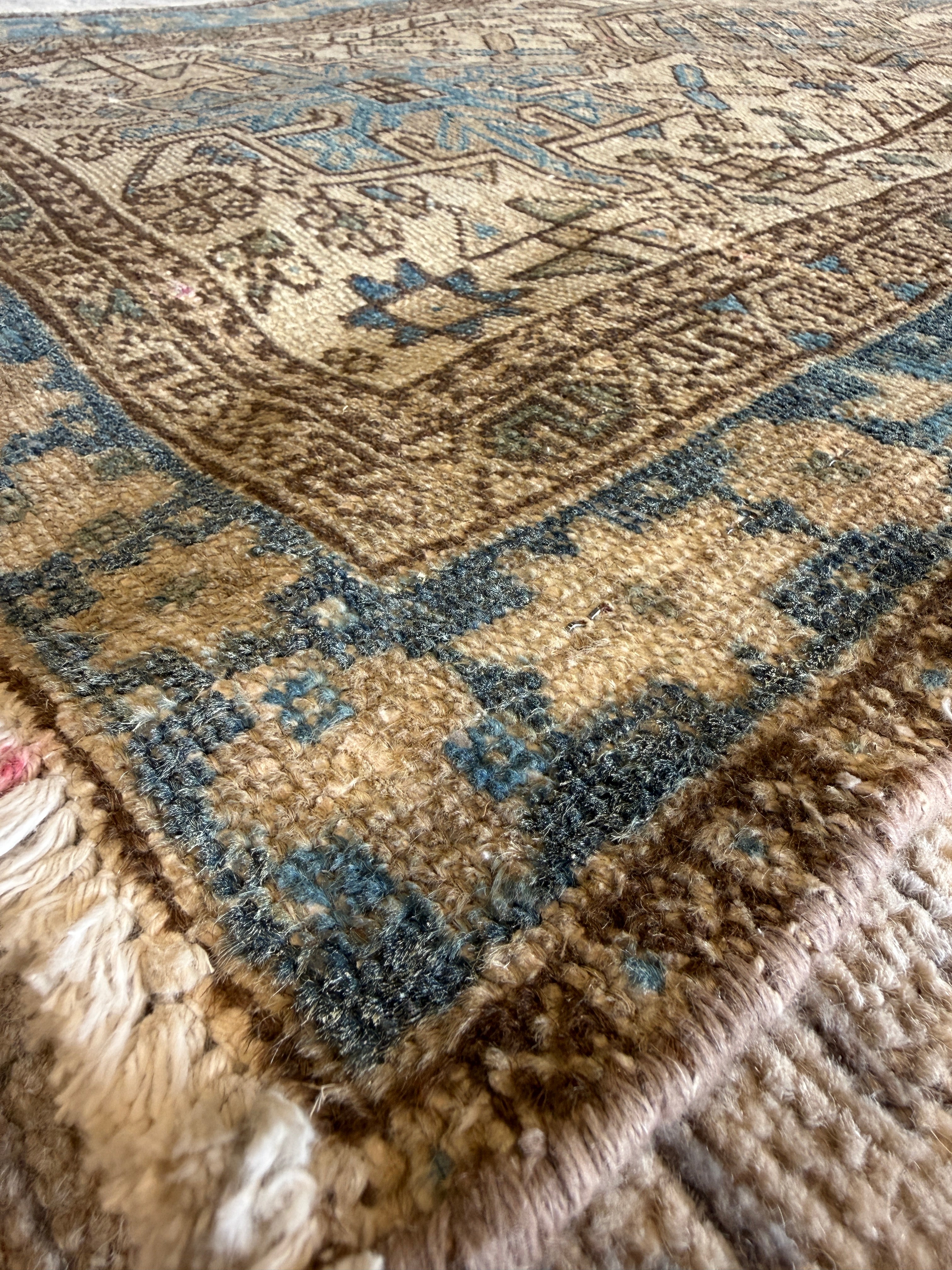 Christina M. Fitzgerald 3x4.5 Blue Hand-Knotted Heriz Rug