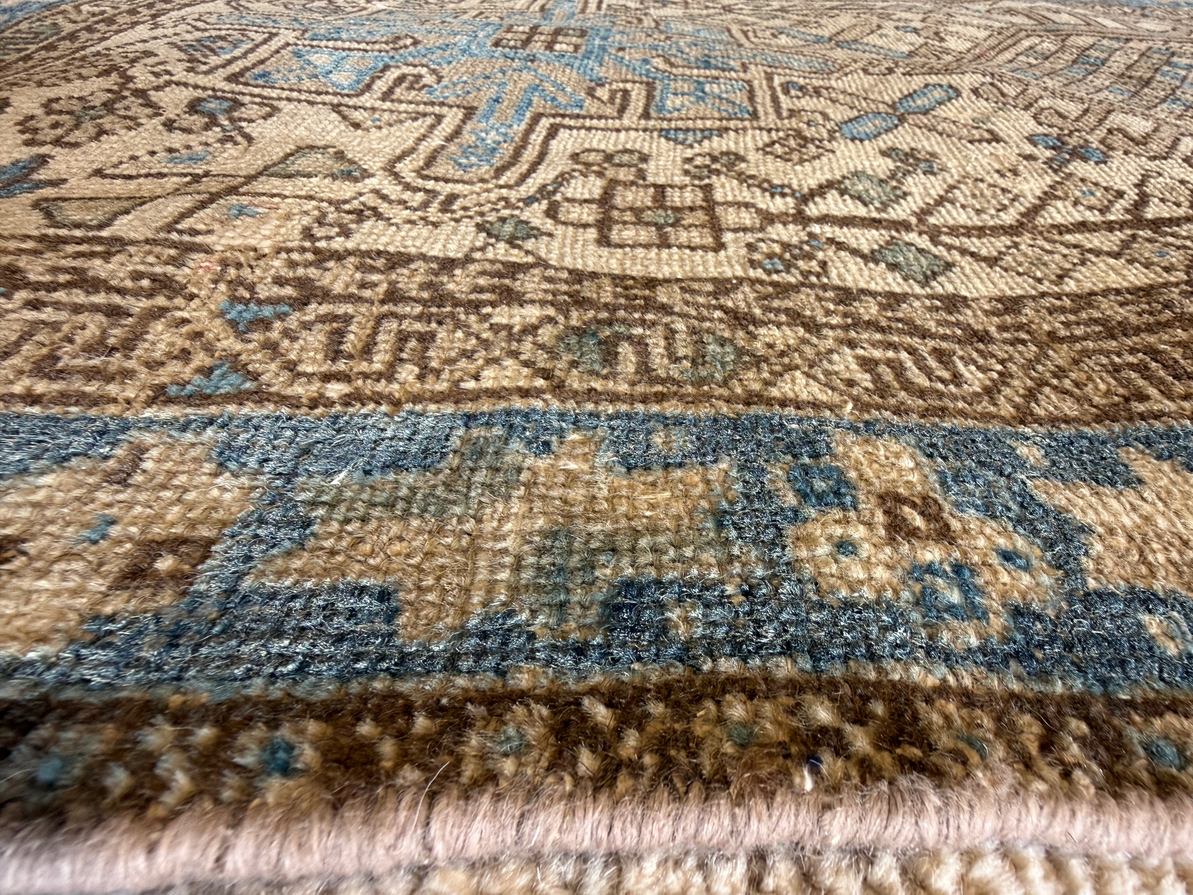 Christina M. Fitzgerald 3x4.5 Blue Hand-Knotted Heriz Rug