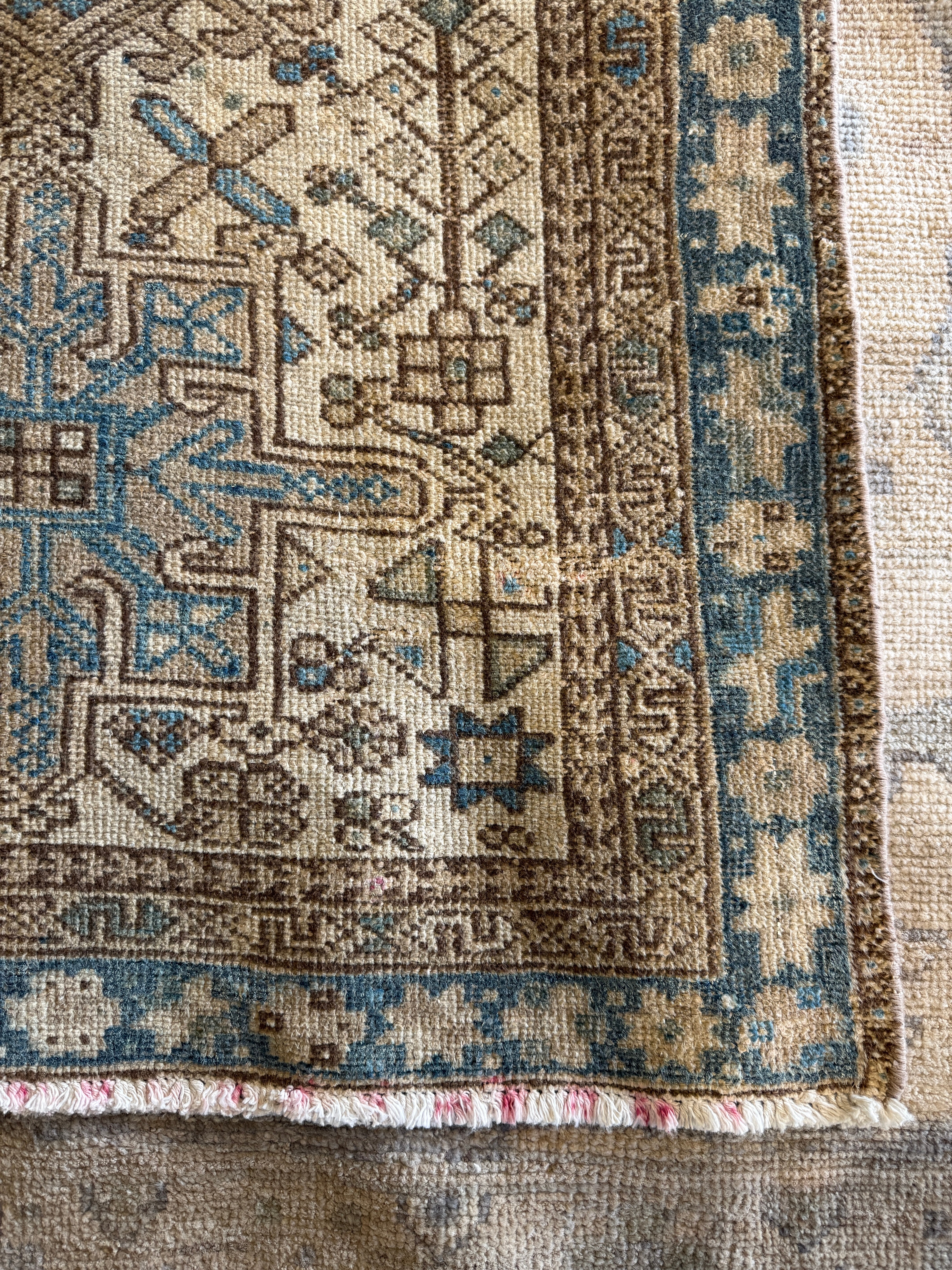 Christina M. Fitzgerald 3x4.5 Blue Hand-Knotted Heriz Rug