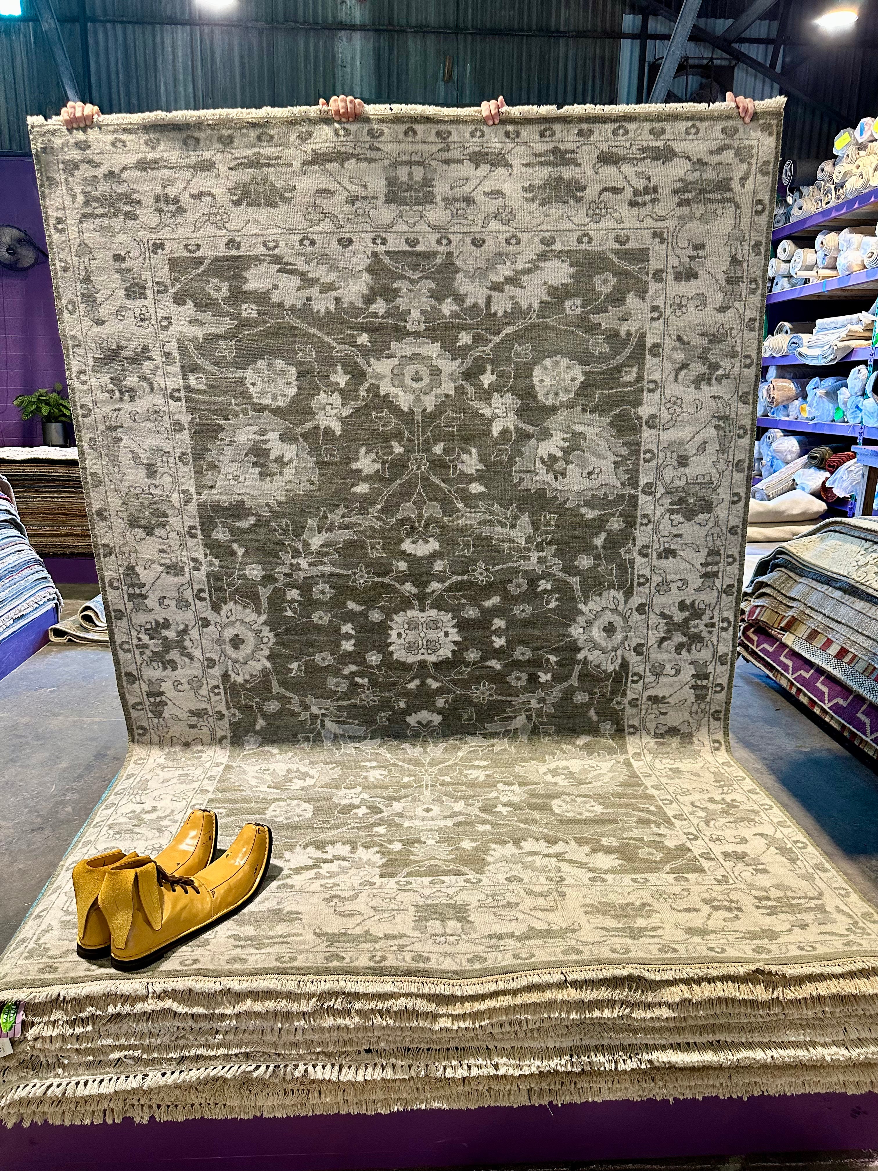 Dorsiere  6x9 Dark Grey Hand-Knotted Oushak Rug