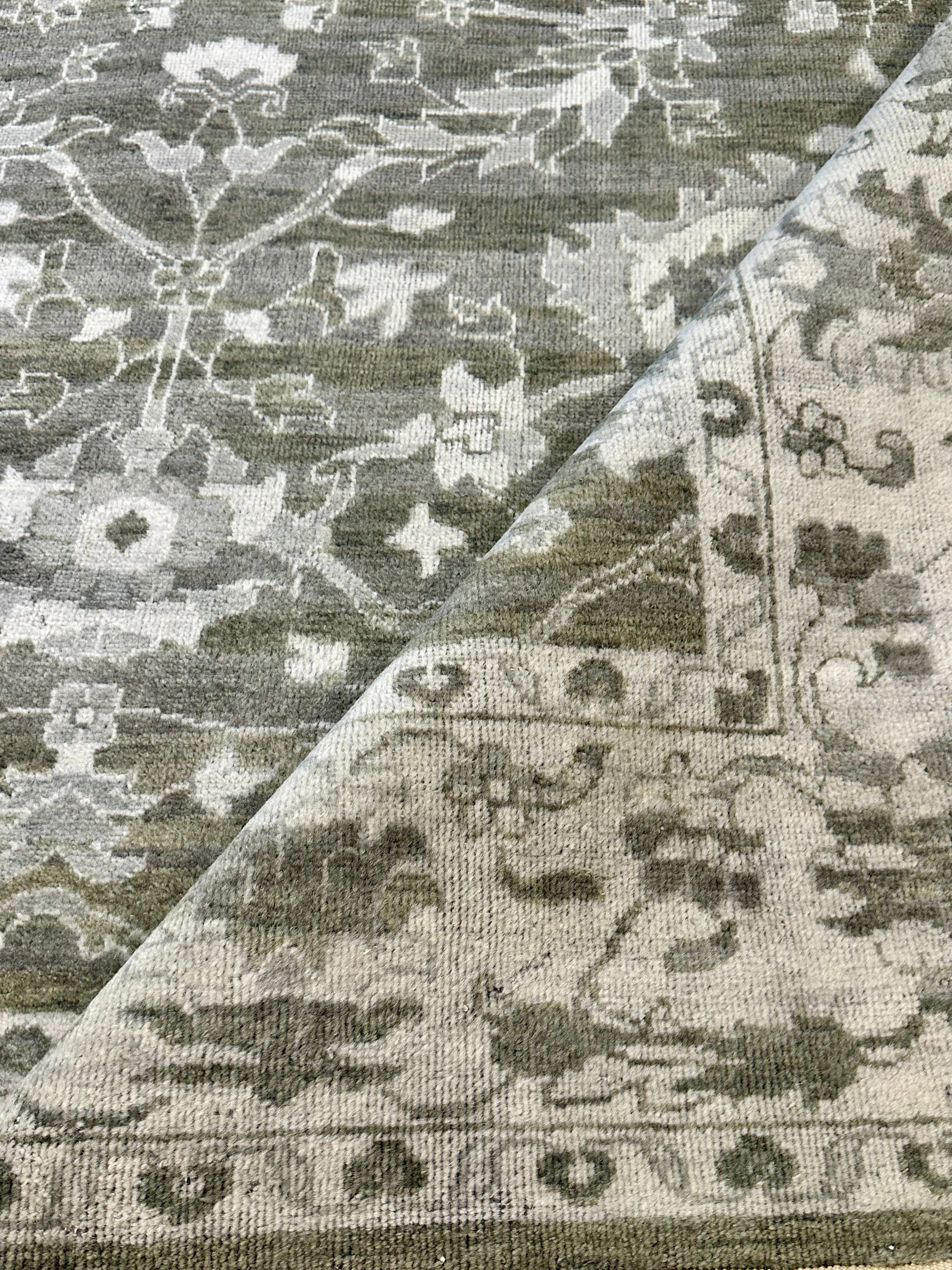 Dorsiere  6x9 Dark Grey Hand-Knotted Oushak Rug