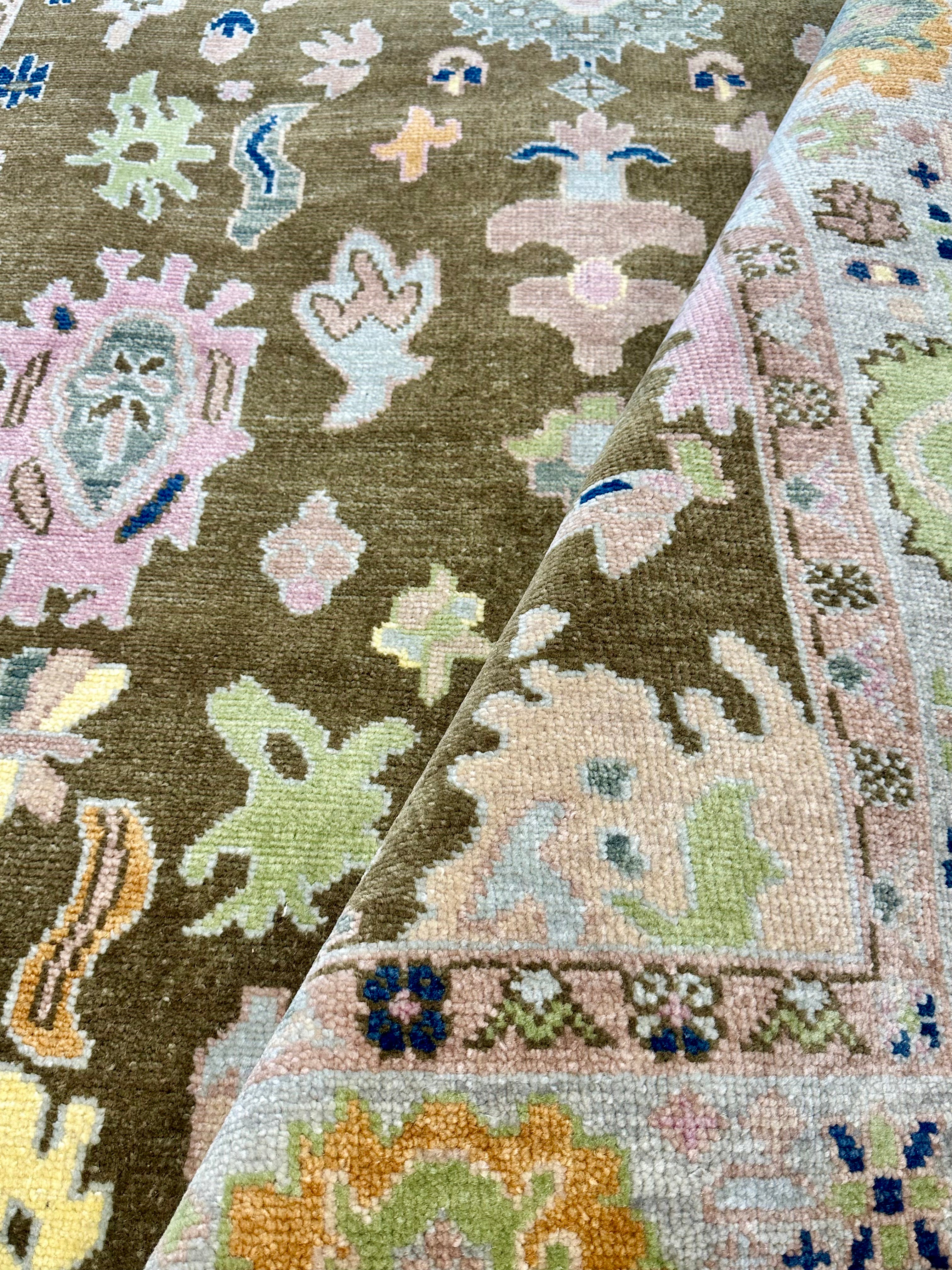 Julie Ege 6x9 Light Brown and Light Grey Hand-Knotted Oushak Rug