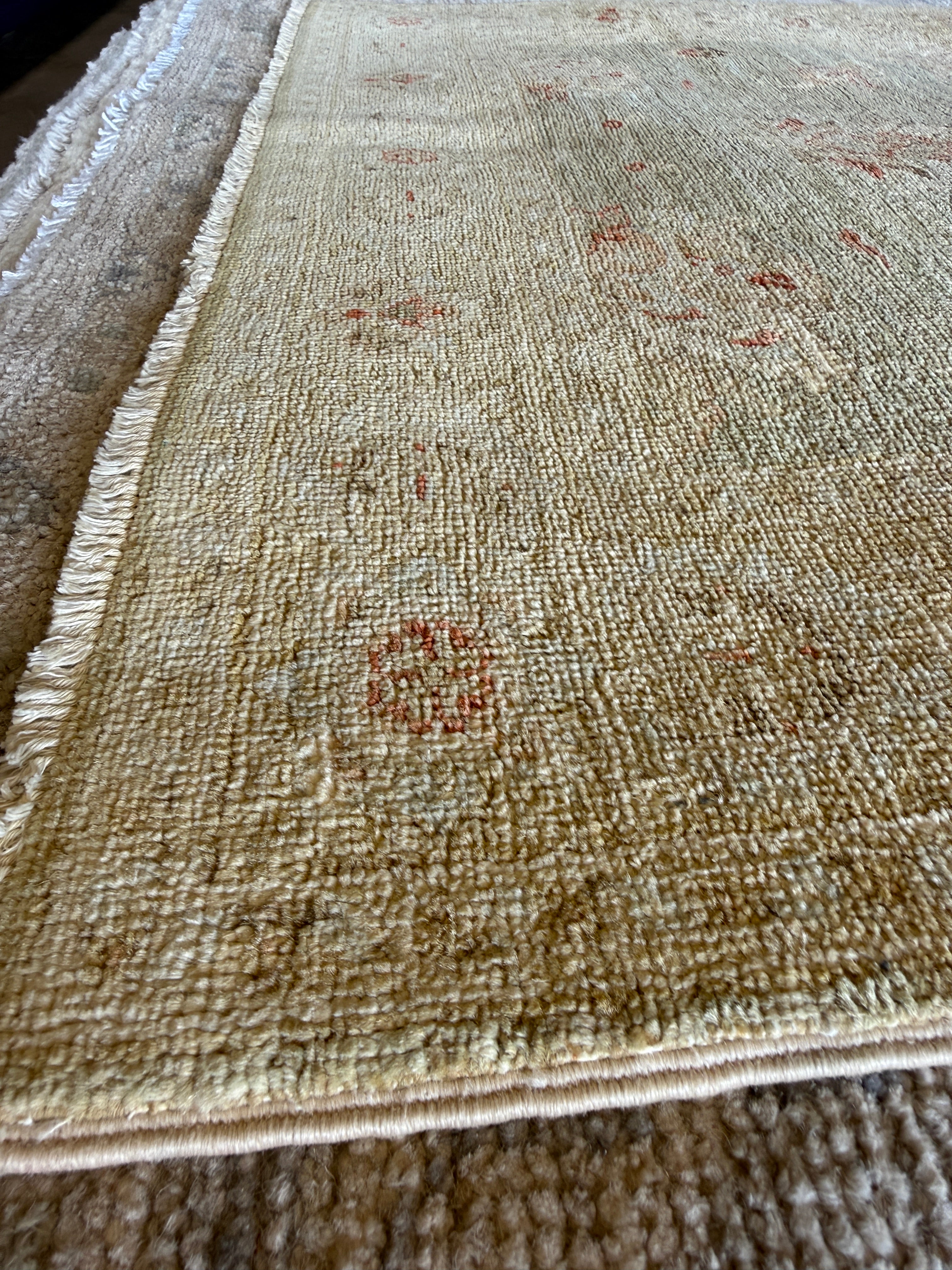 Jodie Plumb 2.11x4.9 Green Hand-Knotted Farhan Rug