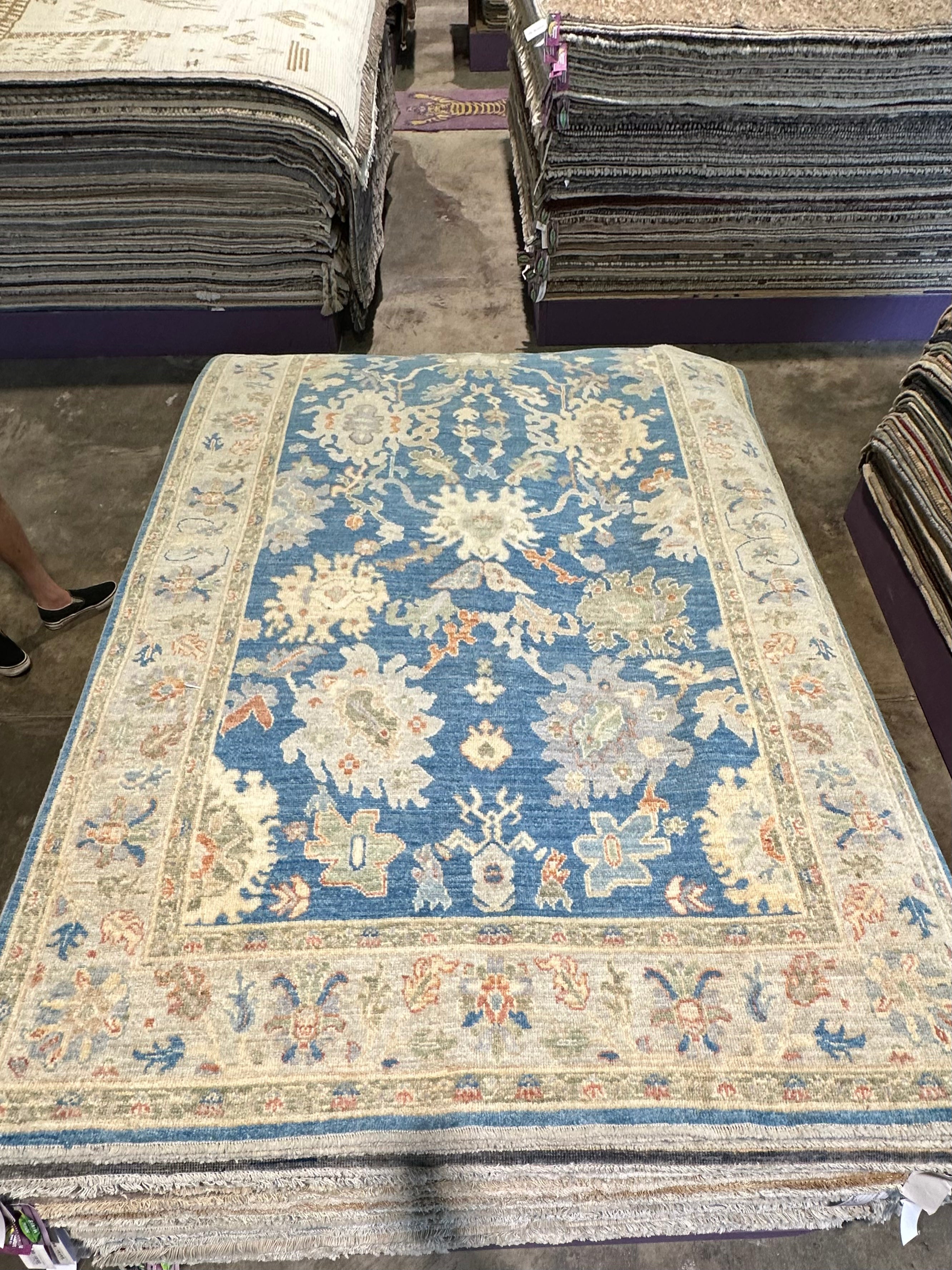 Marianna Elias 5.2x7.10 Afghani Whitewashed Oushak
