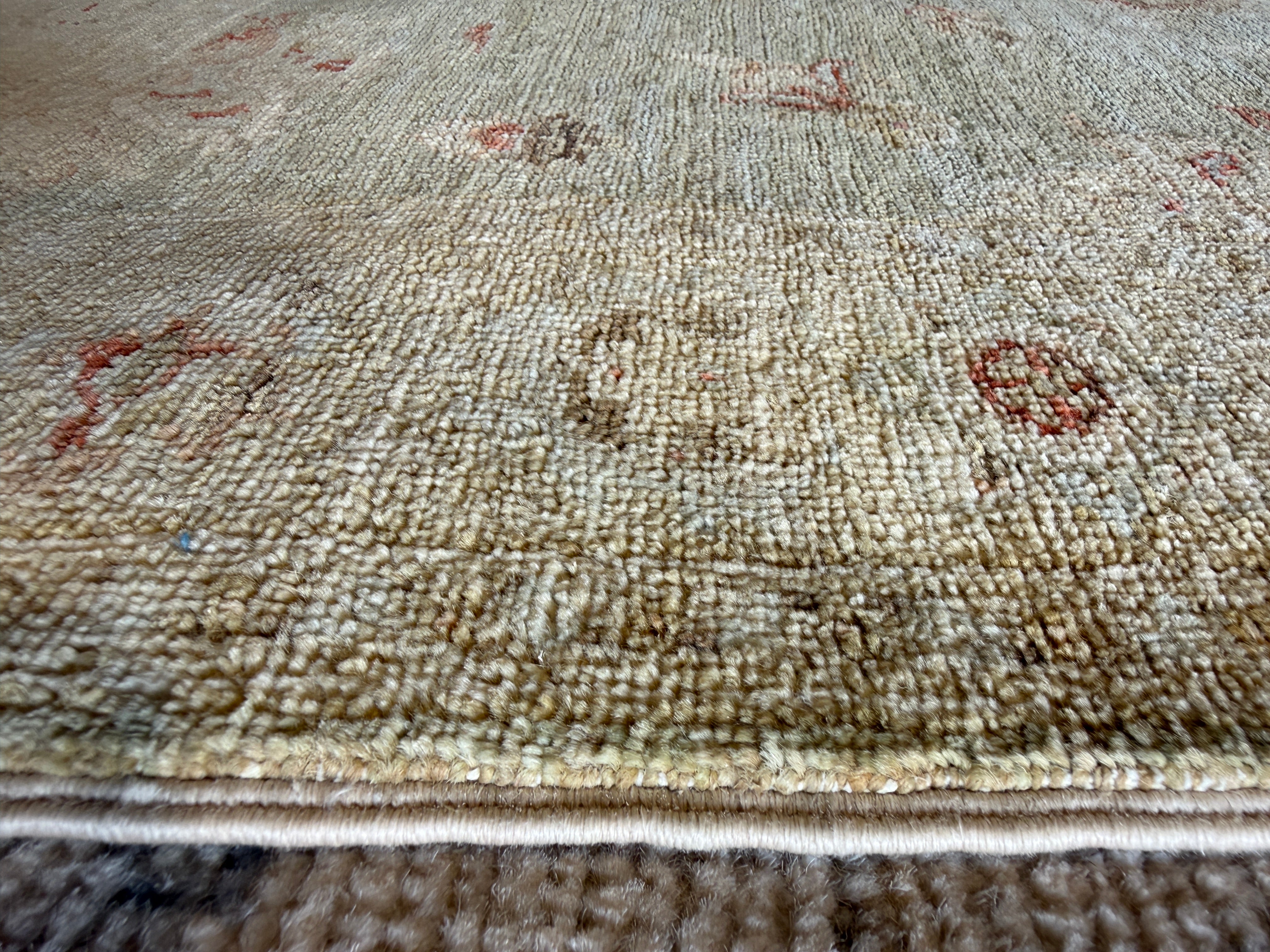 Jodie Plumb 2.11x4.9 Green Hand-Knotted Farhan Rug